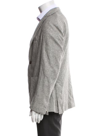 Eleventy Wool Plaid Print Peacoat