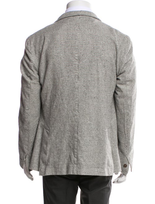 Eleventy Wool Plaid Print Peacoat