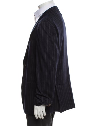 Eleventy Wool Striped Overcoat