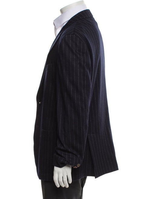 Eleventy Wool Striped Overcoat