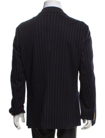 Eleventy Wool Striped Overcoat
