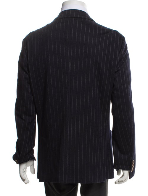 Eleventy Wool Striped Overcoat