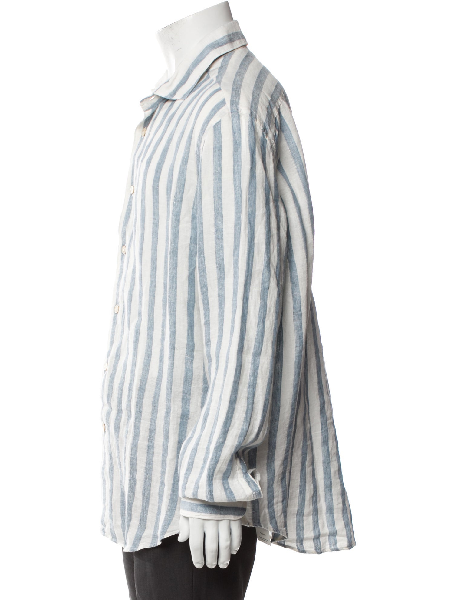 Eleventy Linen Striped Dress Shirt