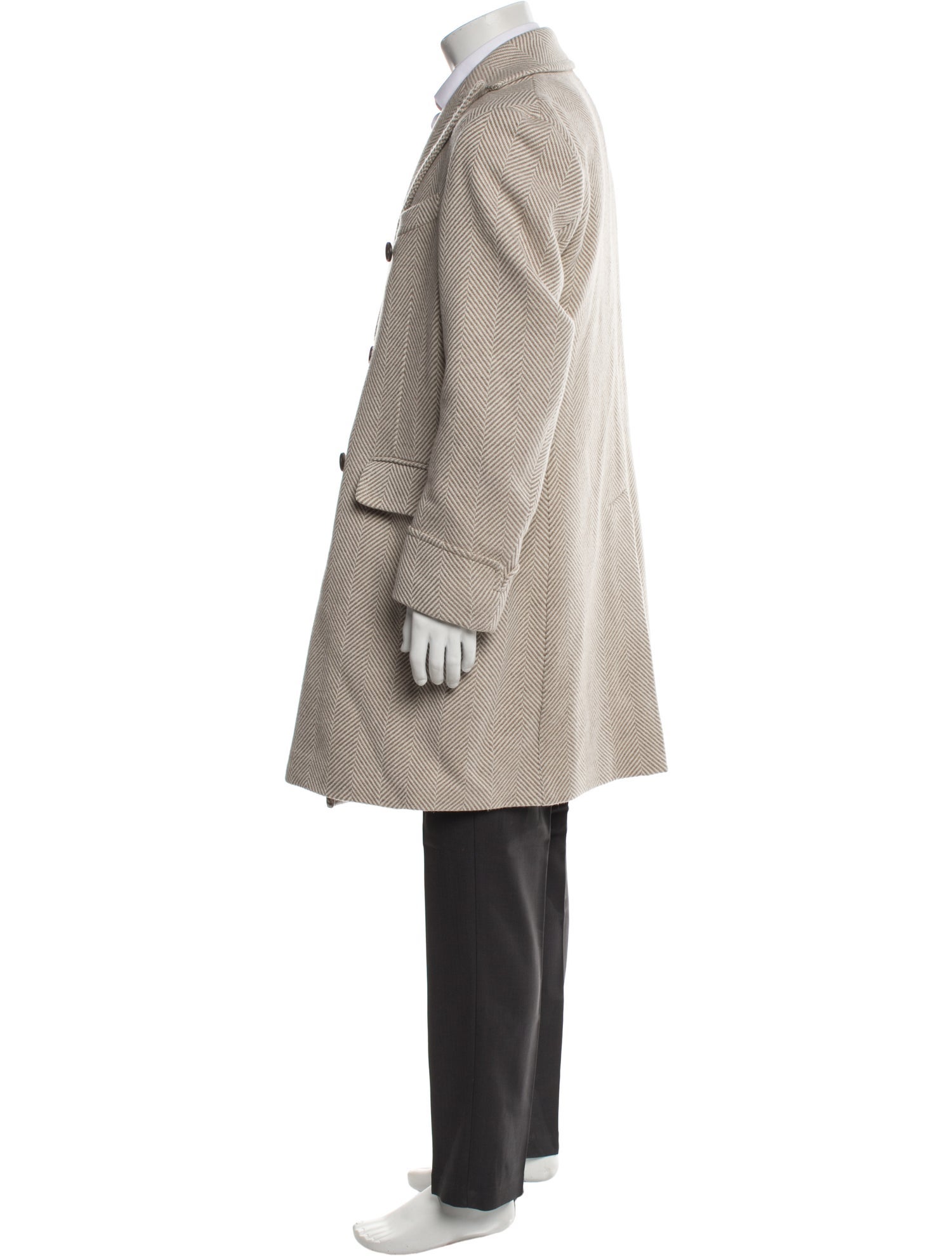 Eleventy Wool Houndstooth Print Trench Coat