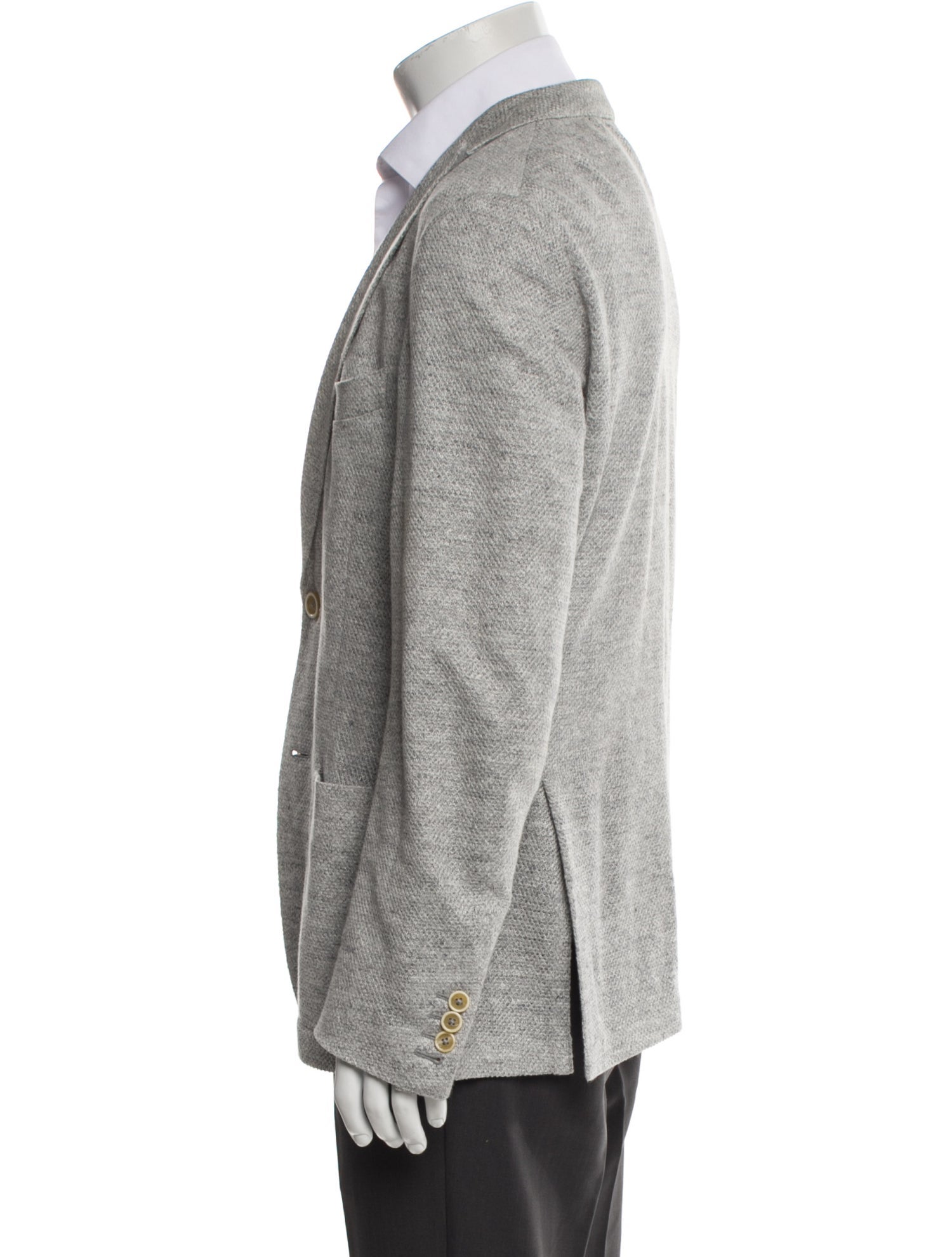 Eleventy Linen Raw-Edge Trim Blazer