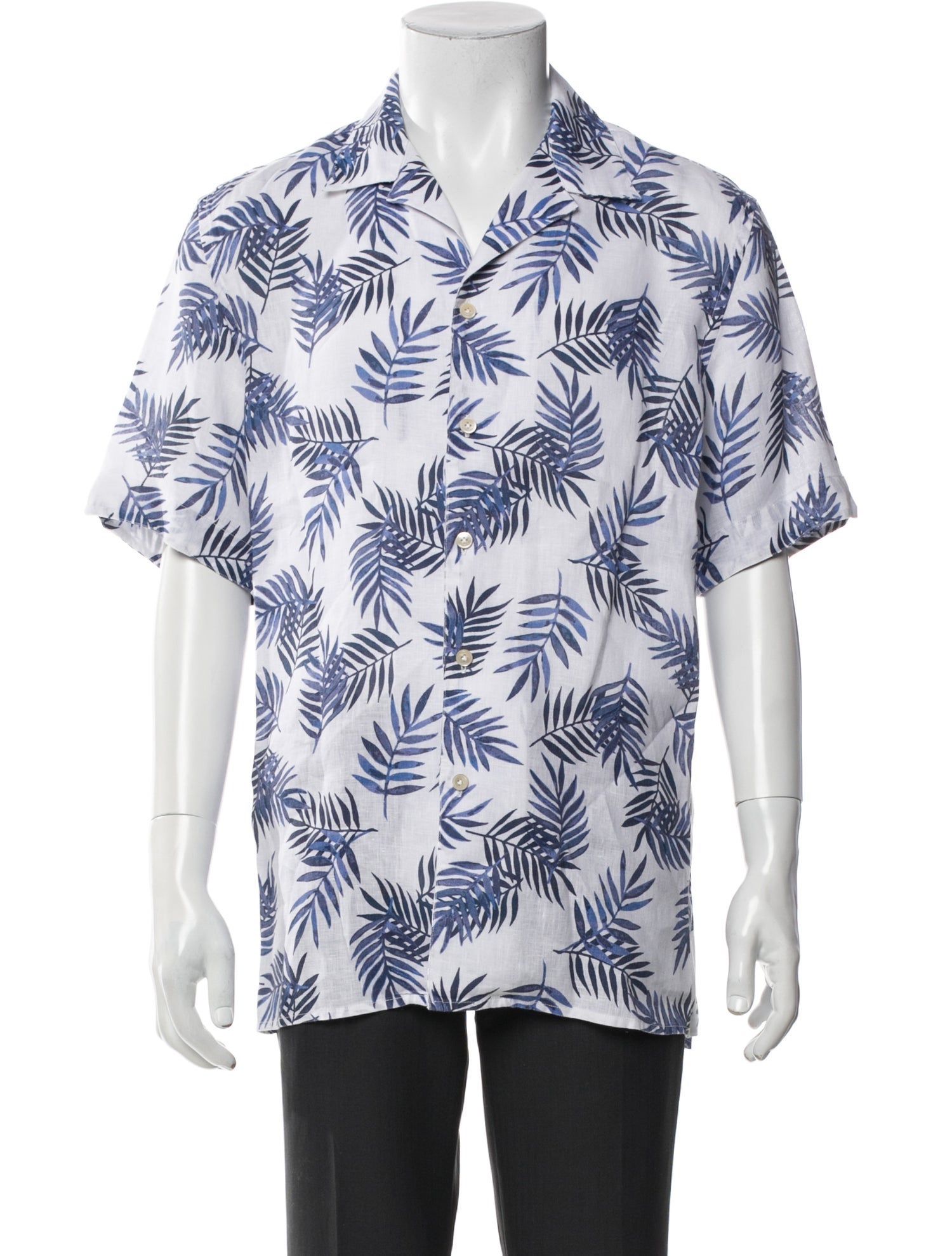 Eleventy Linen Floral Print Shirt