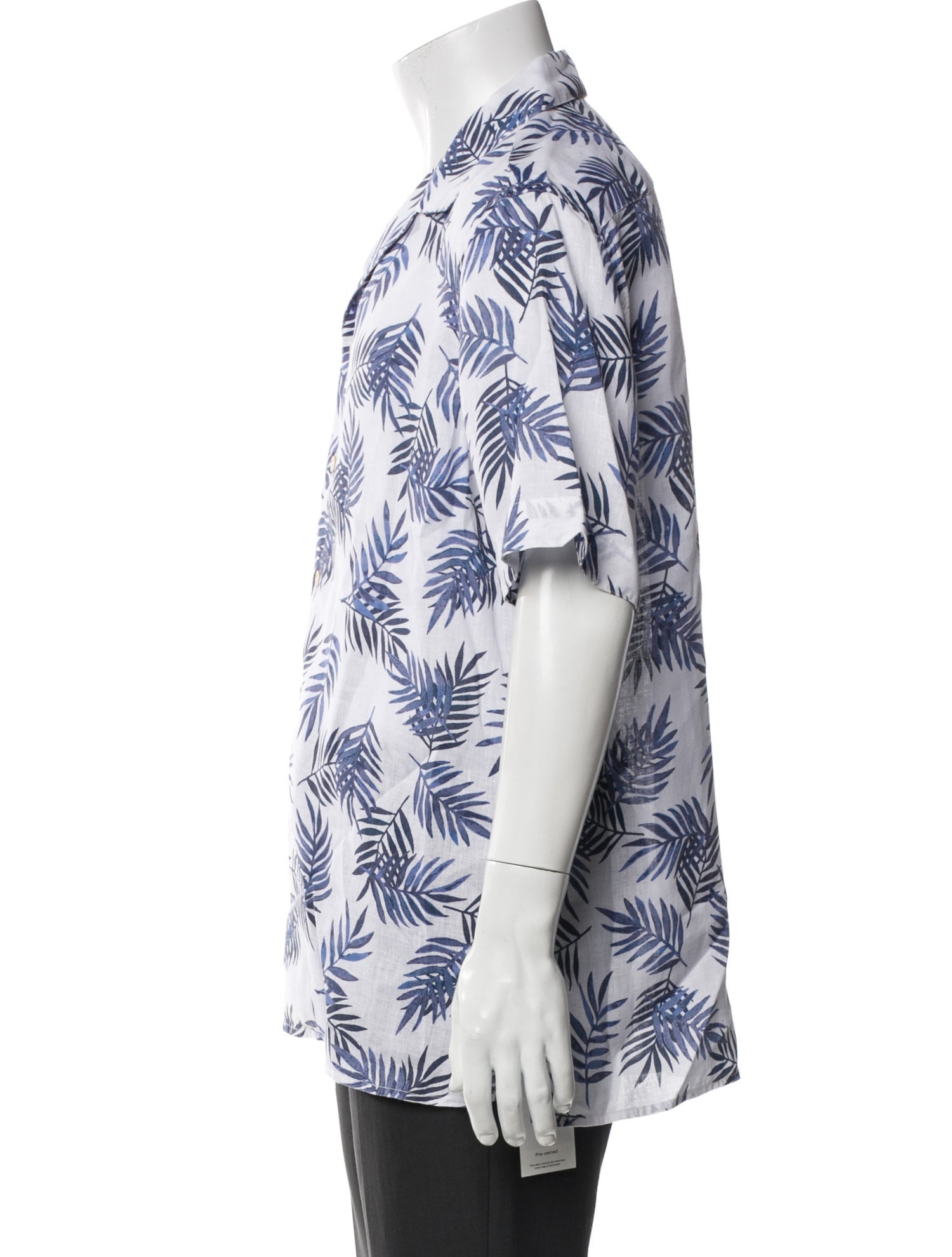 Eleventy Linen Floral Print Shirt