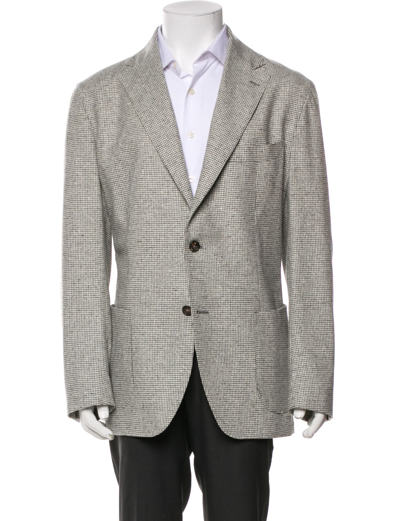 Eleventy Wool Plaid Print Blazer