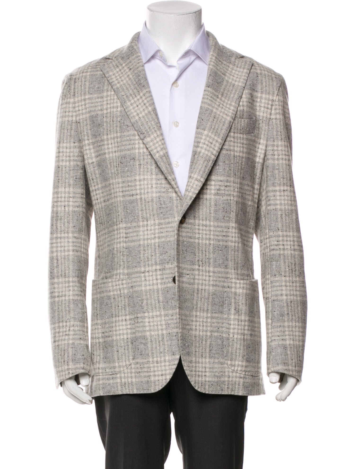 Eleventy Wool Striped Patterned Blazer