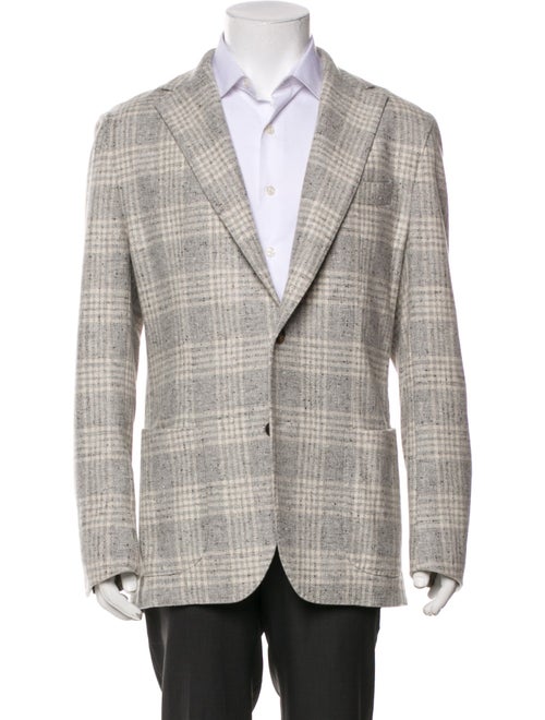 Eleventy Wool Striped Patterned Blazer