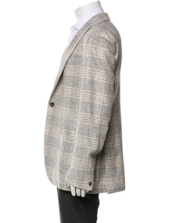 Eleventy Wool Striped Patterned Blazer