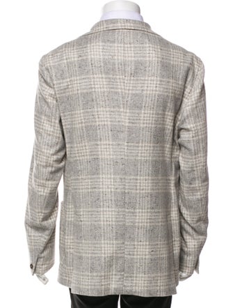 Eleventy Wool Striped Patterned Blazer