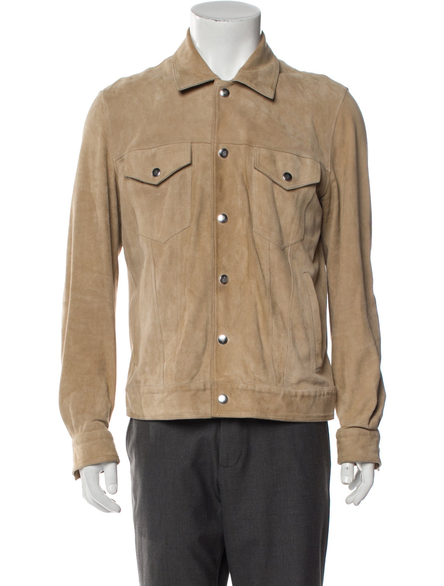 Eleventy Goat Leather Trucker Jacket