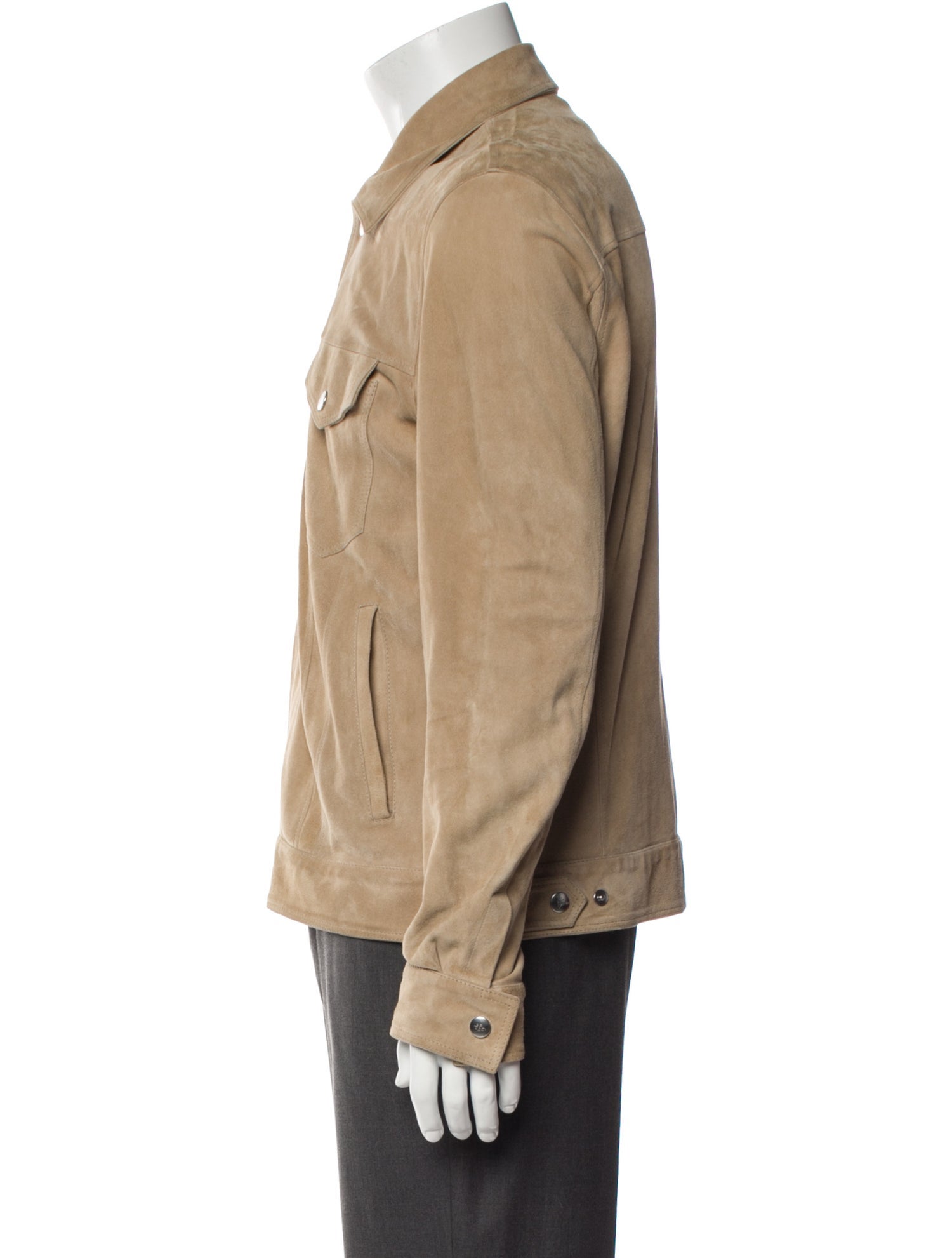 Eleventy Goat Leather Trucker Jacket