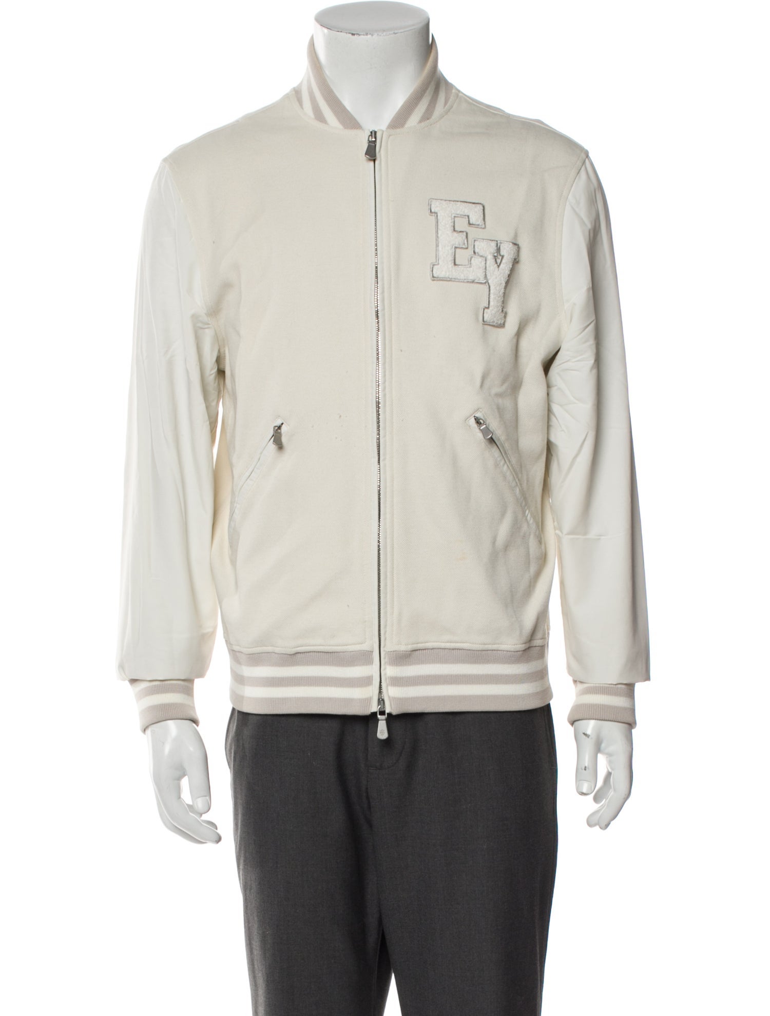 Eleventy Striped Bomber Jacket