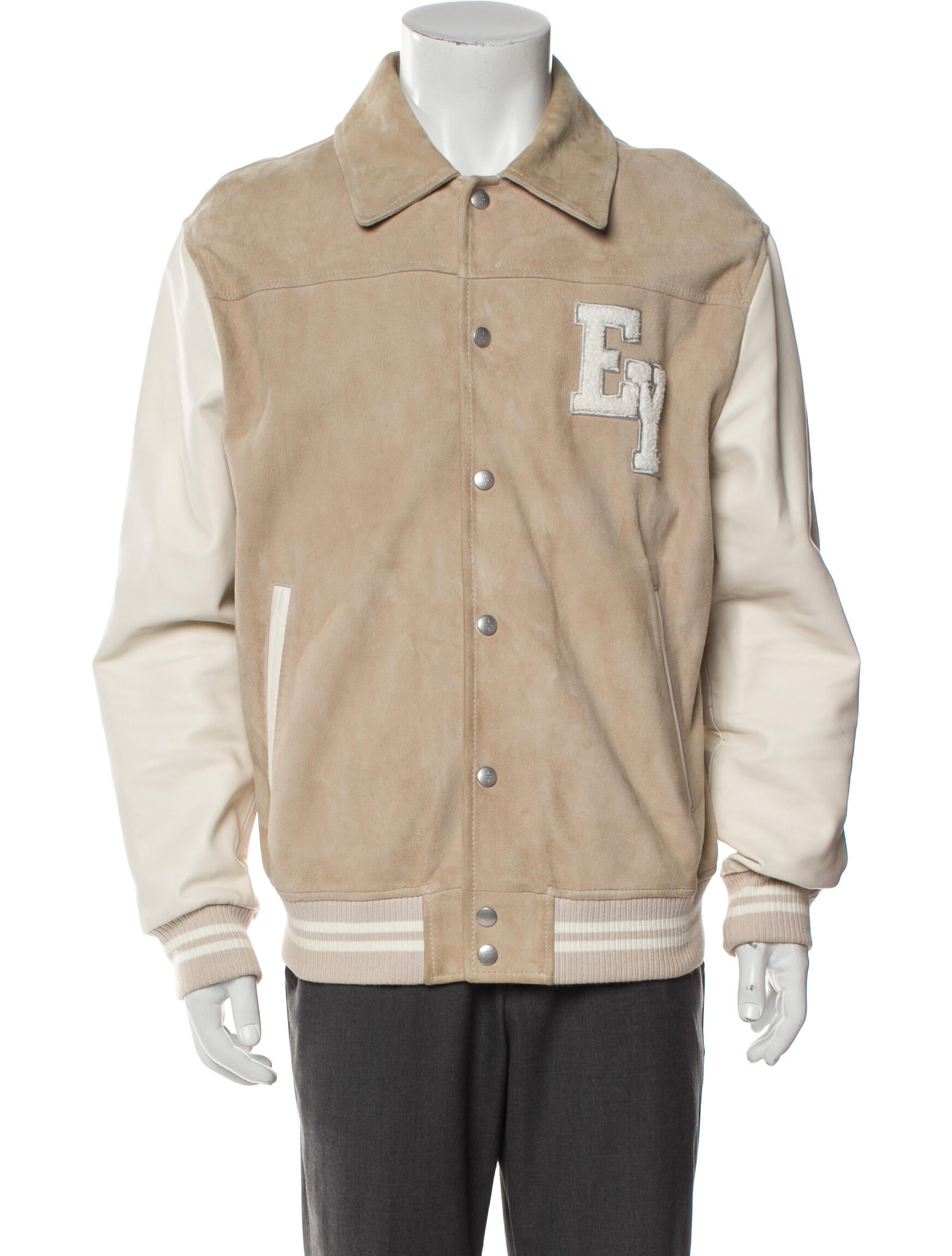 Eleventy Lamb Leather Graphic Print Trucker Jacket