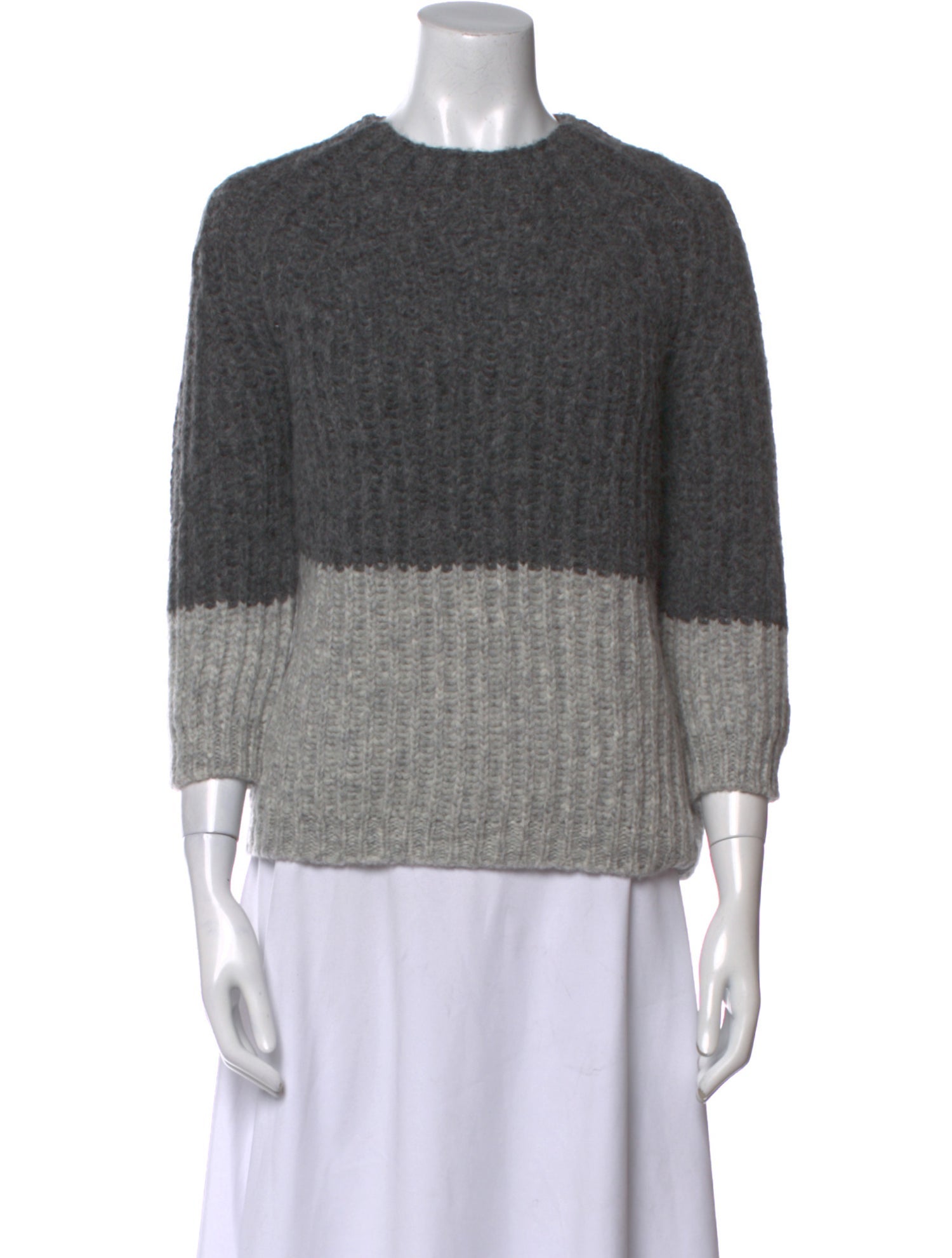 Eleventy Colorblock Pattern Crew Neck Sweater