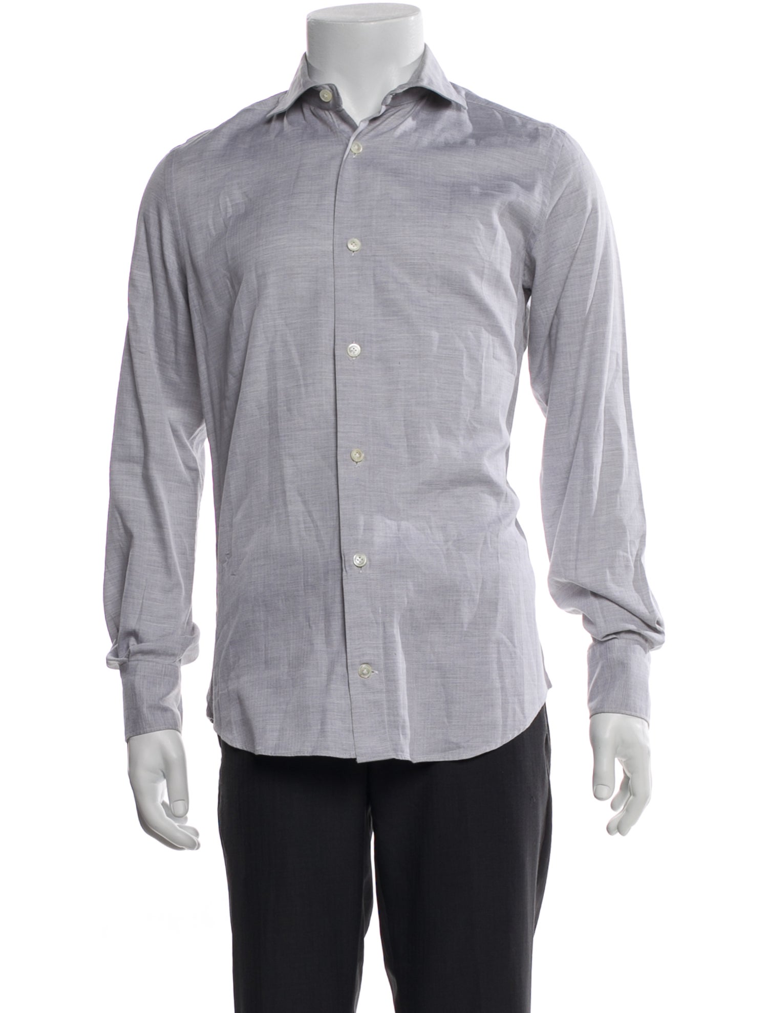 Eleventy Striped Long Sleeve Tuxedo Shirt