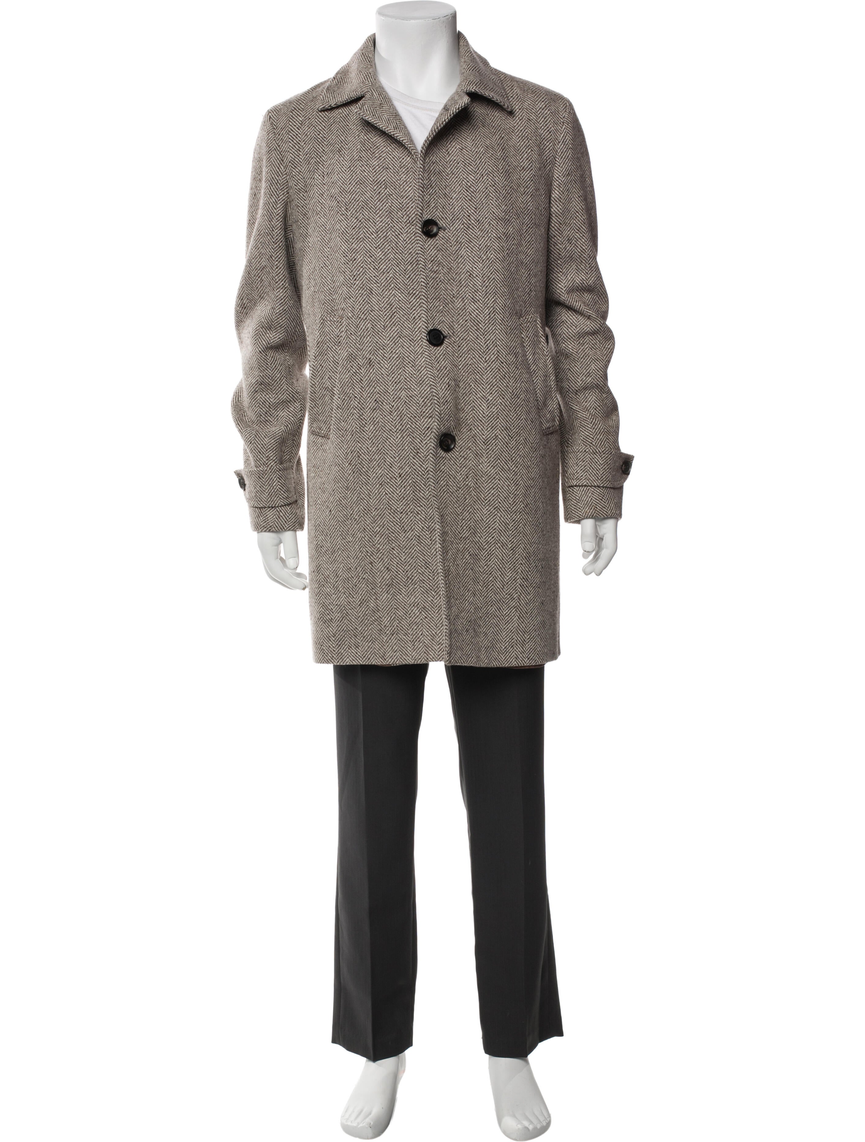 Eleventy Wool Tweed Pattern Overcoat