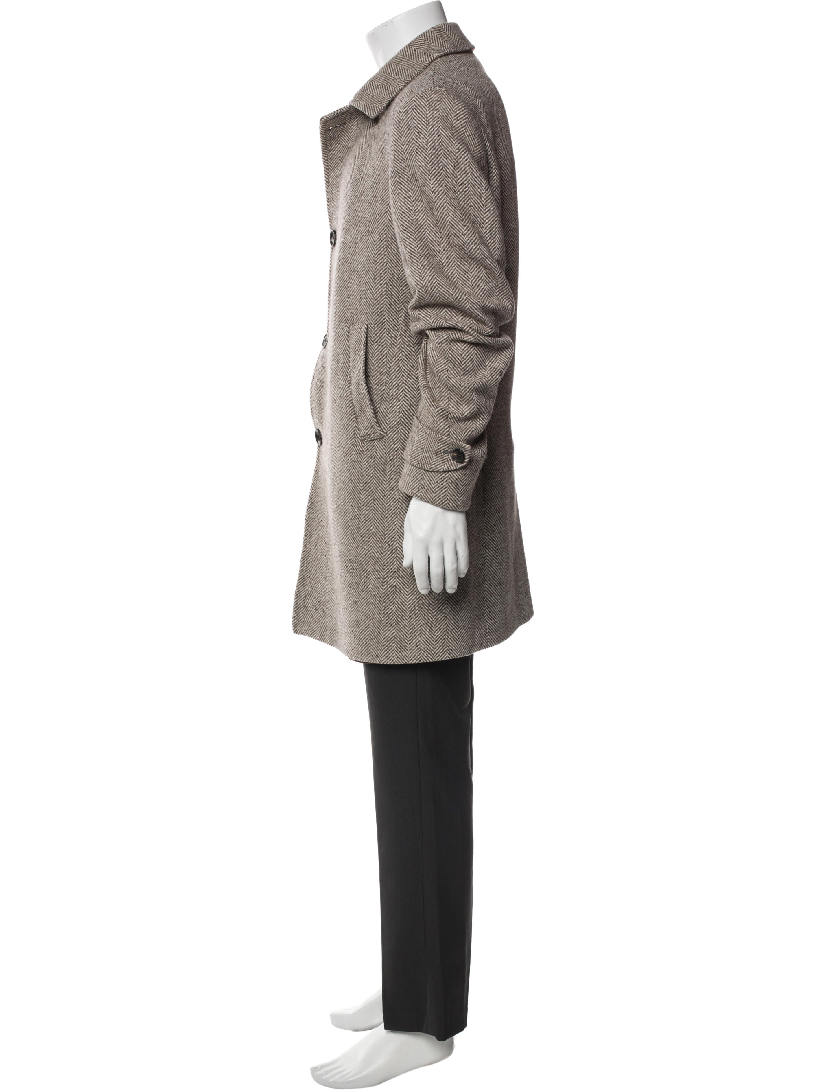 Eleventy Wool Tweed Pattern Overcoat