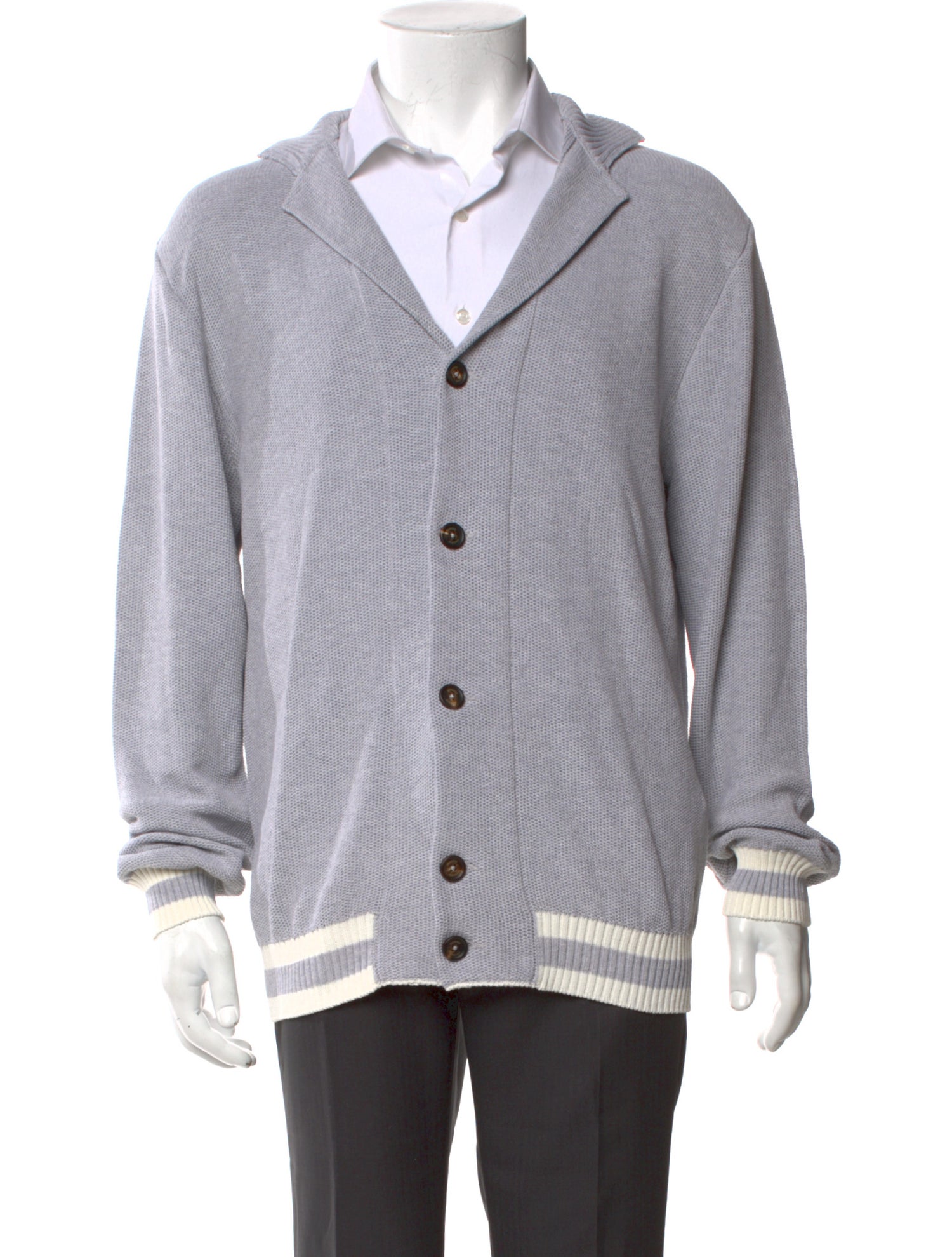 Eleventy Striped V-Neck Cardigan