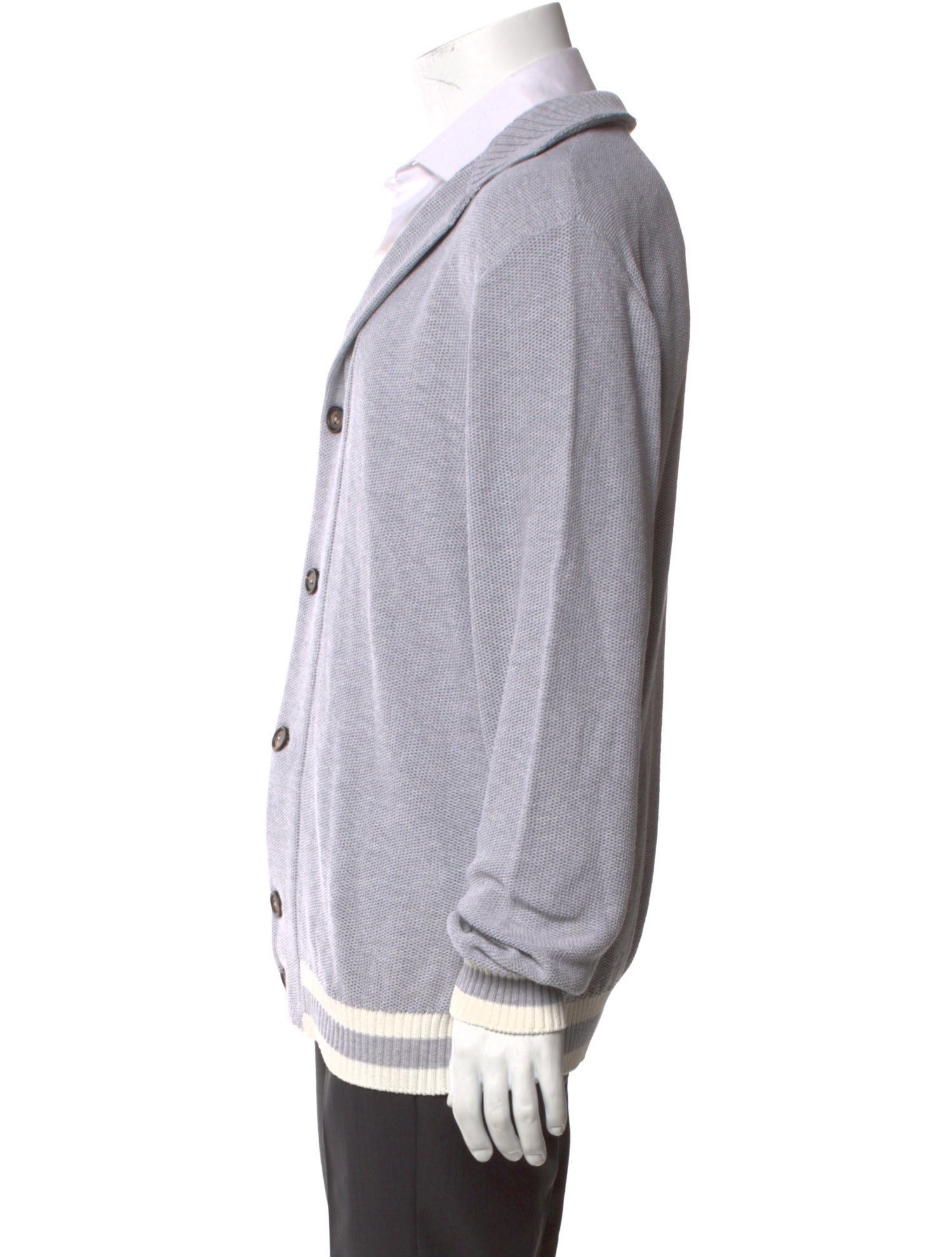 Eleventy Striped V-Neck Cardigan