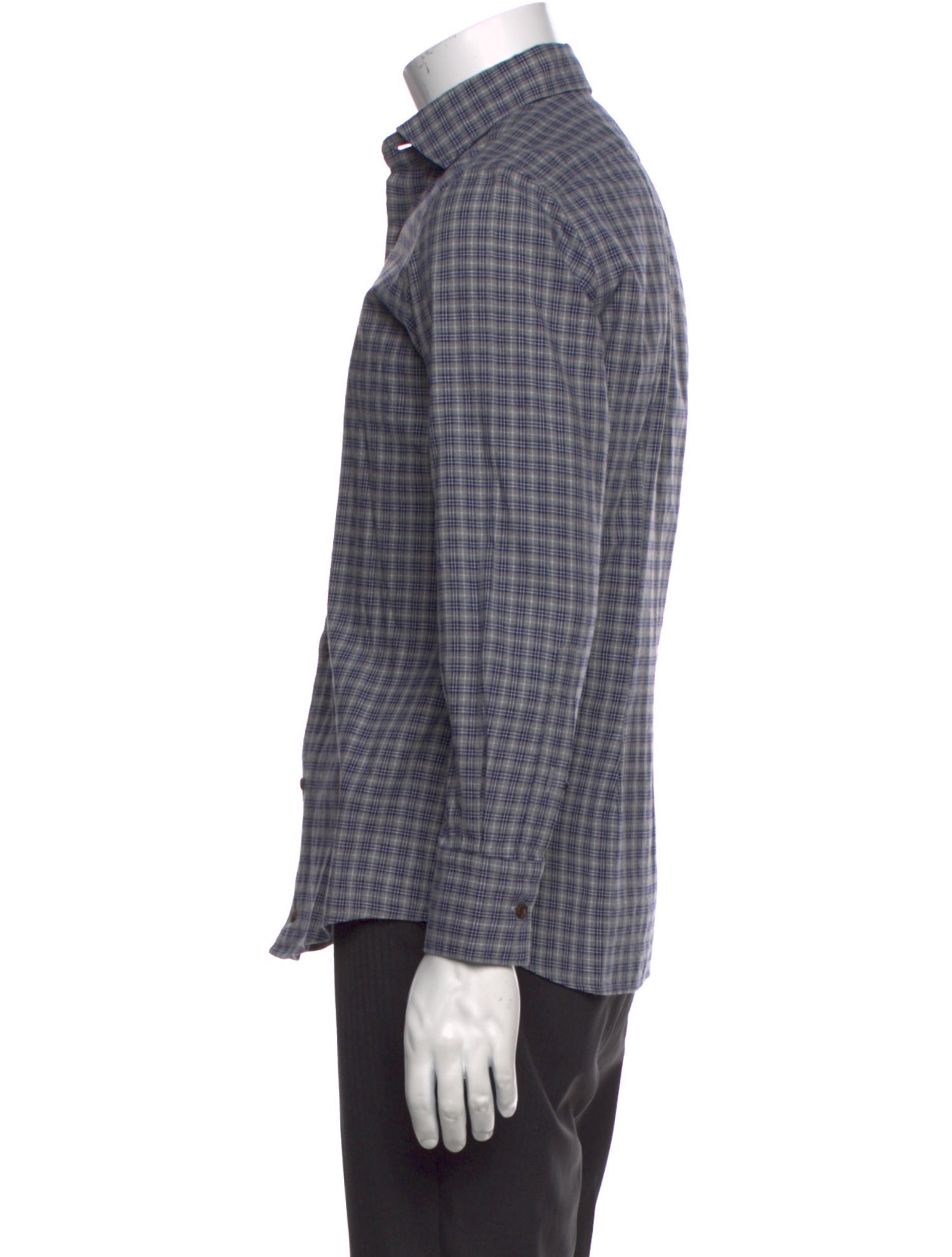 Eleventy Plaid Print Long Sleeve Dress Shirt