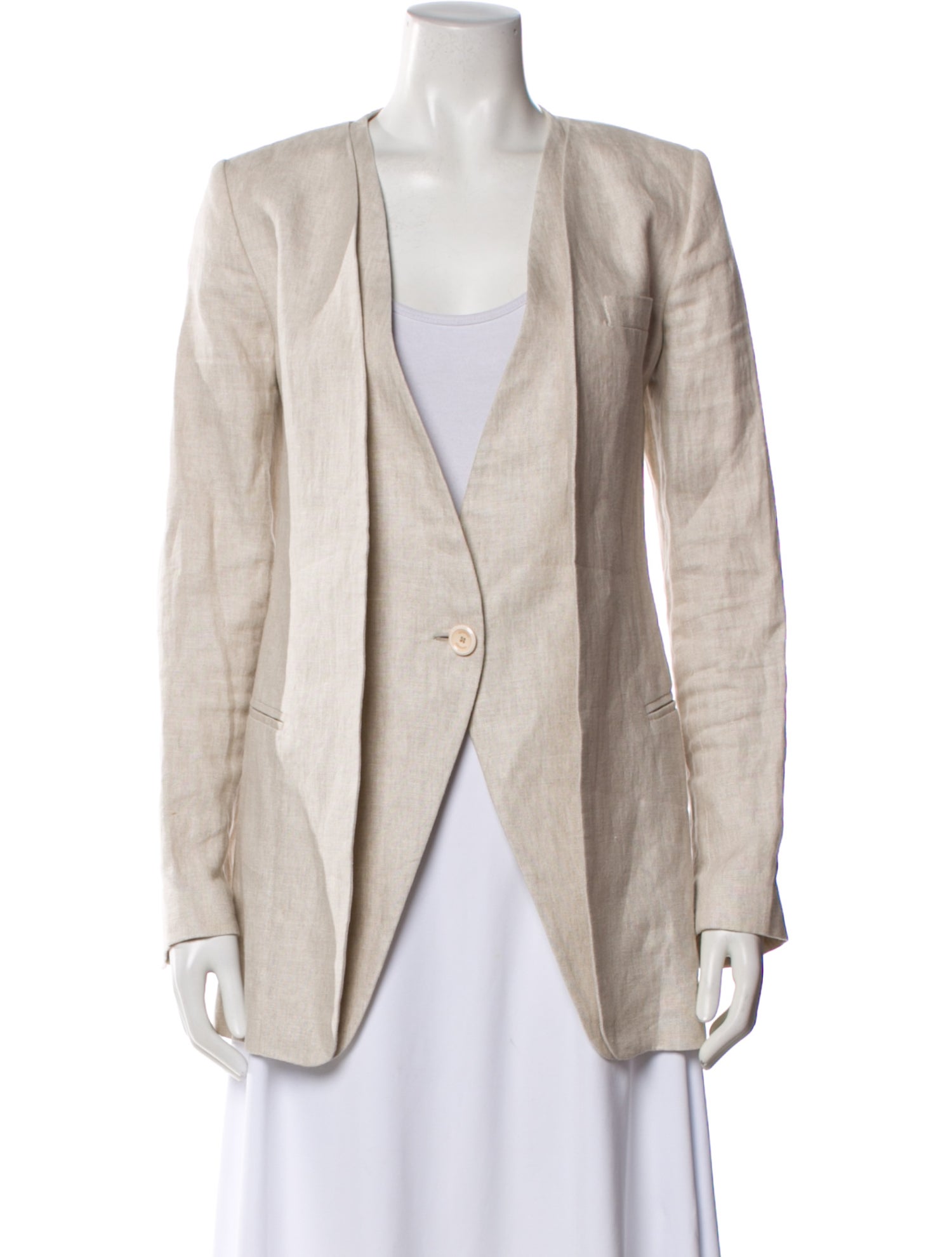Eleventy Linen Striped Blazer
