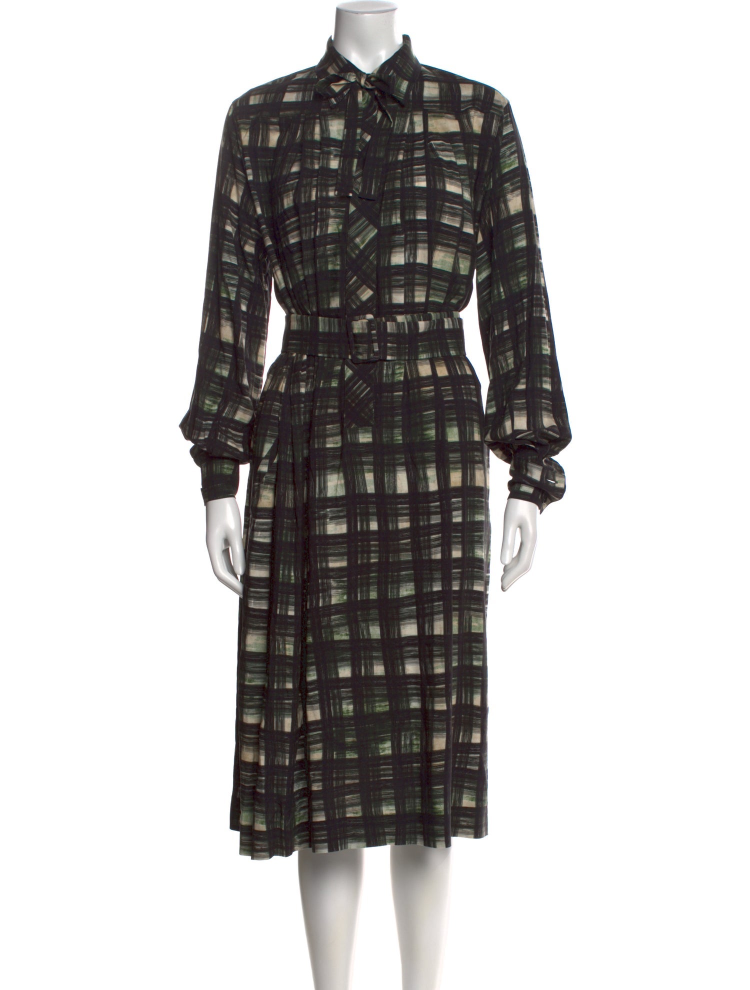 Eleventy Plaid Print Midi Length Dress