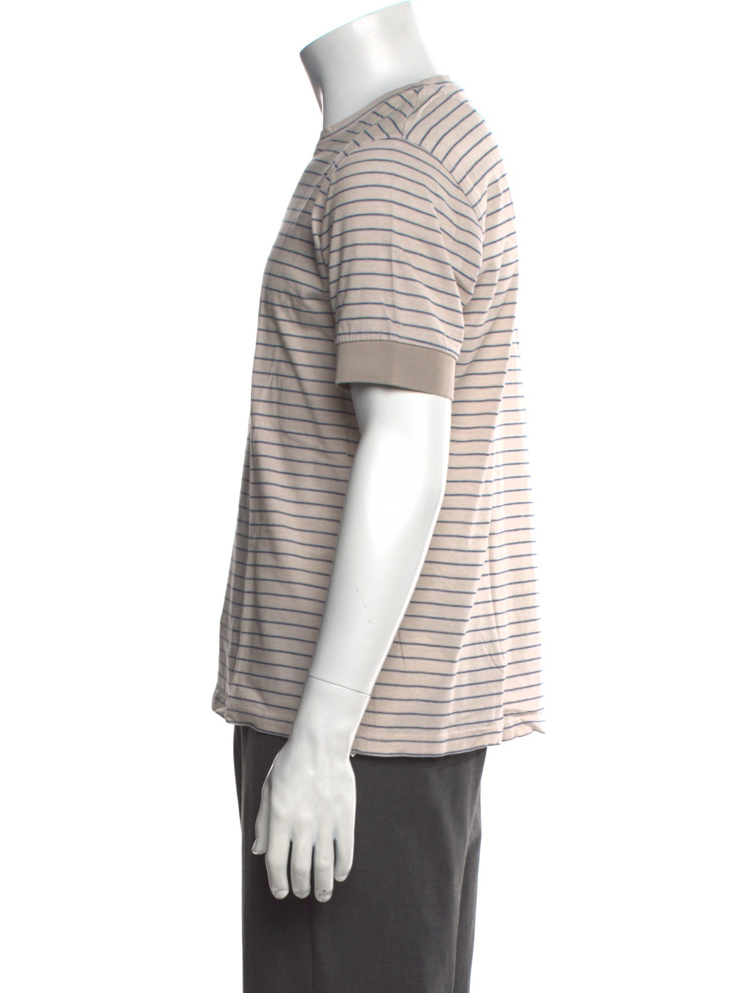 Eleventy Striped Crew Neck Polo Shirt