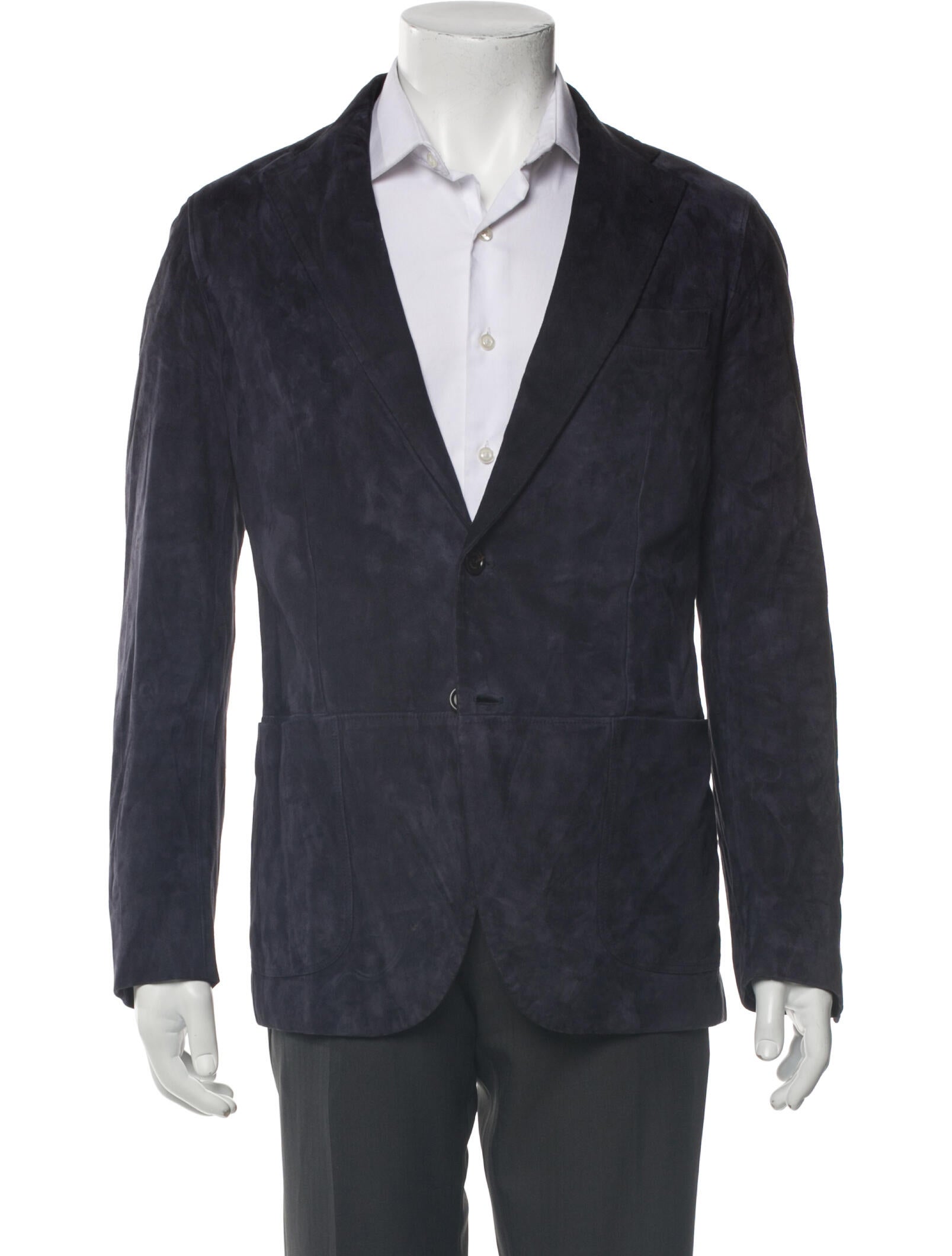 Eleventy Lamb Leather Blazer