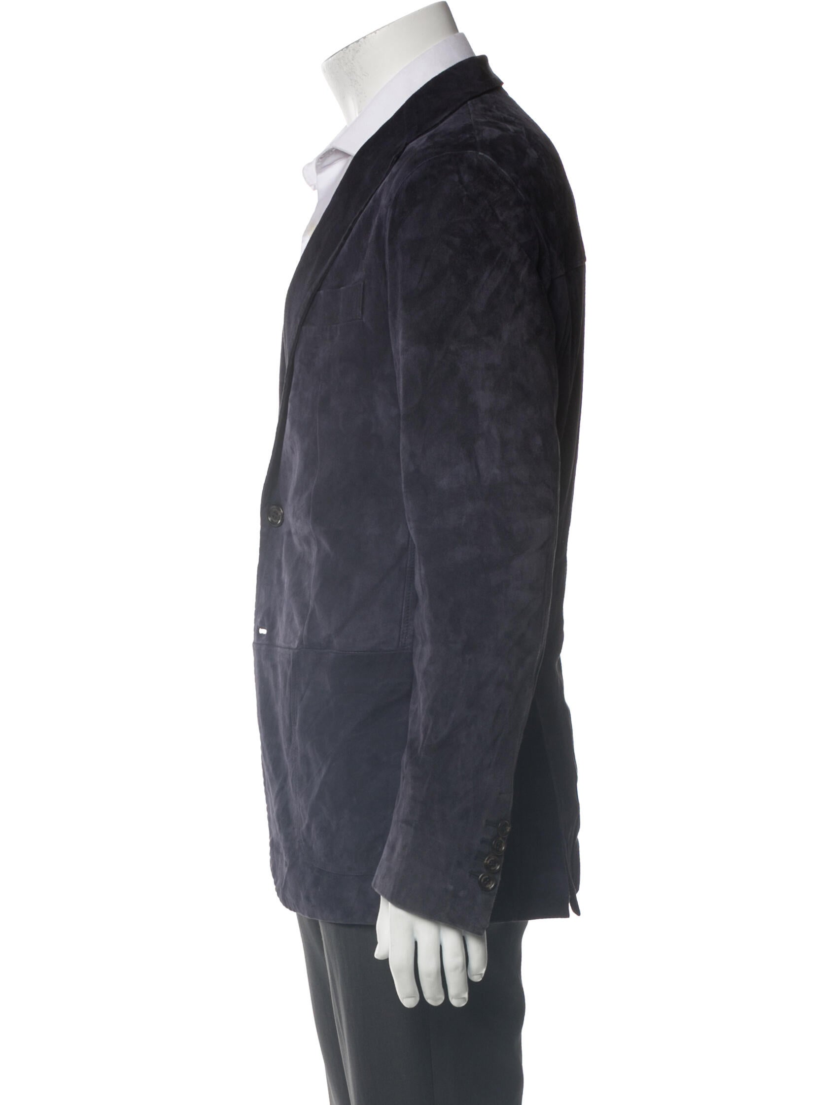 Eleventy Lamb Leather Blazer