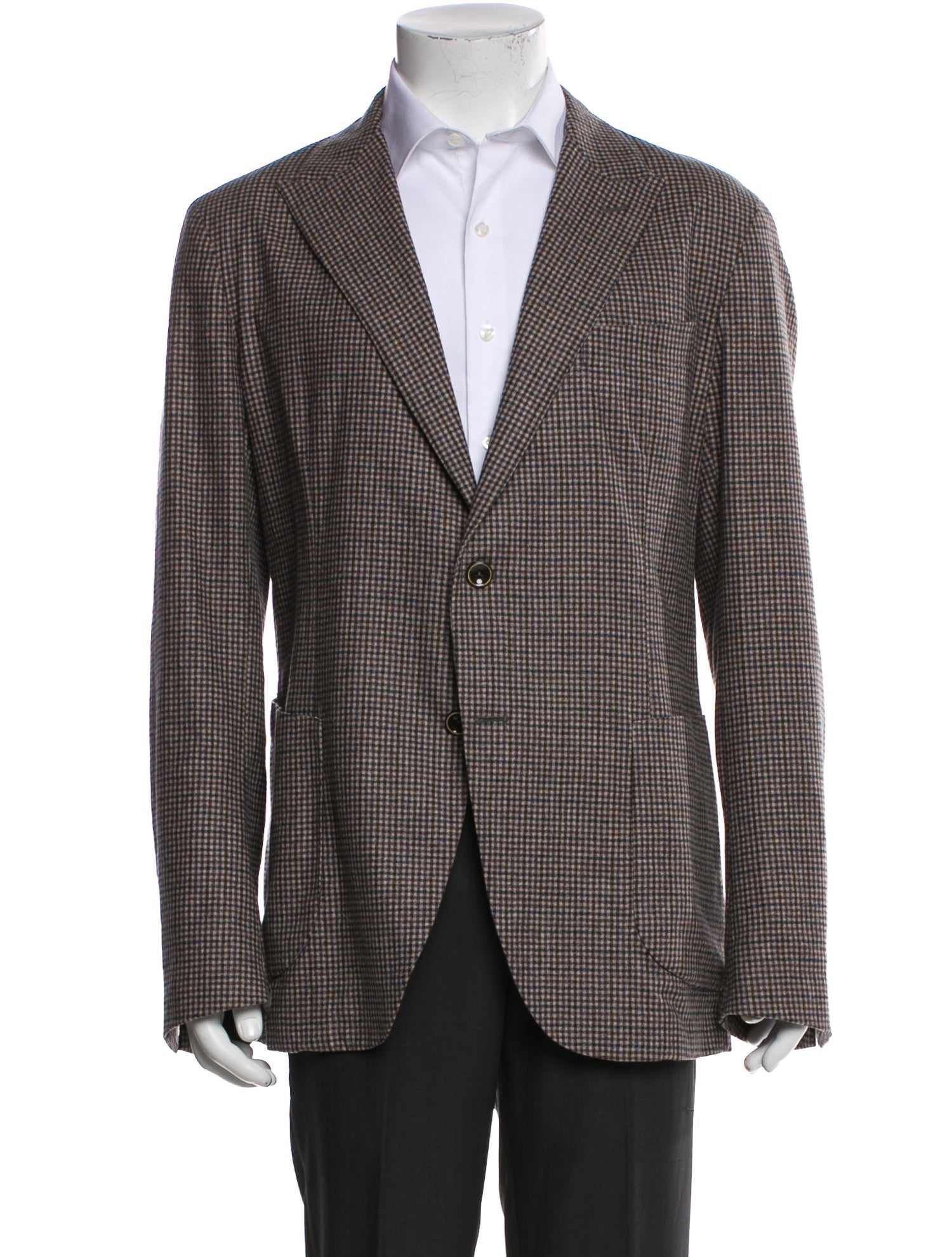 Eleventy Wool Houndstooth Print Blazer