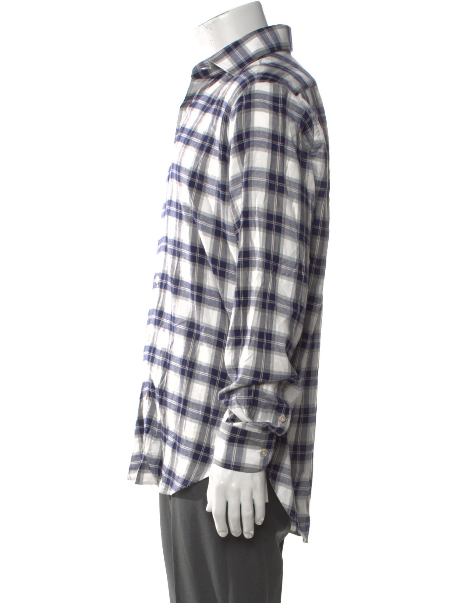 Eleventy Plaid Print Long Sleeve Shirt w/ Tags