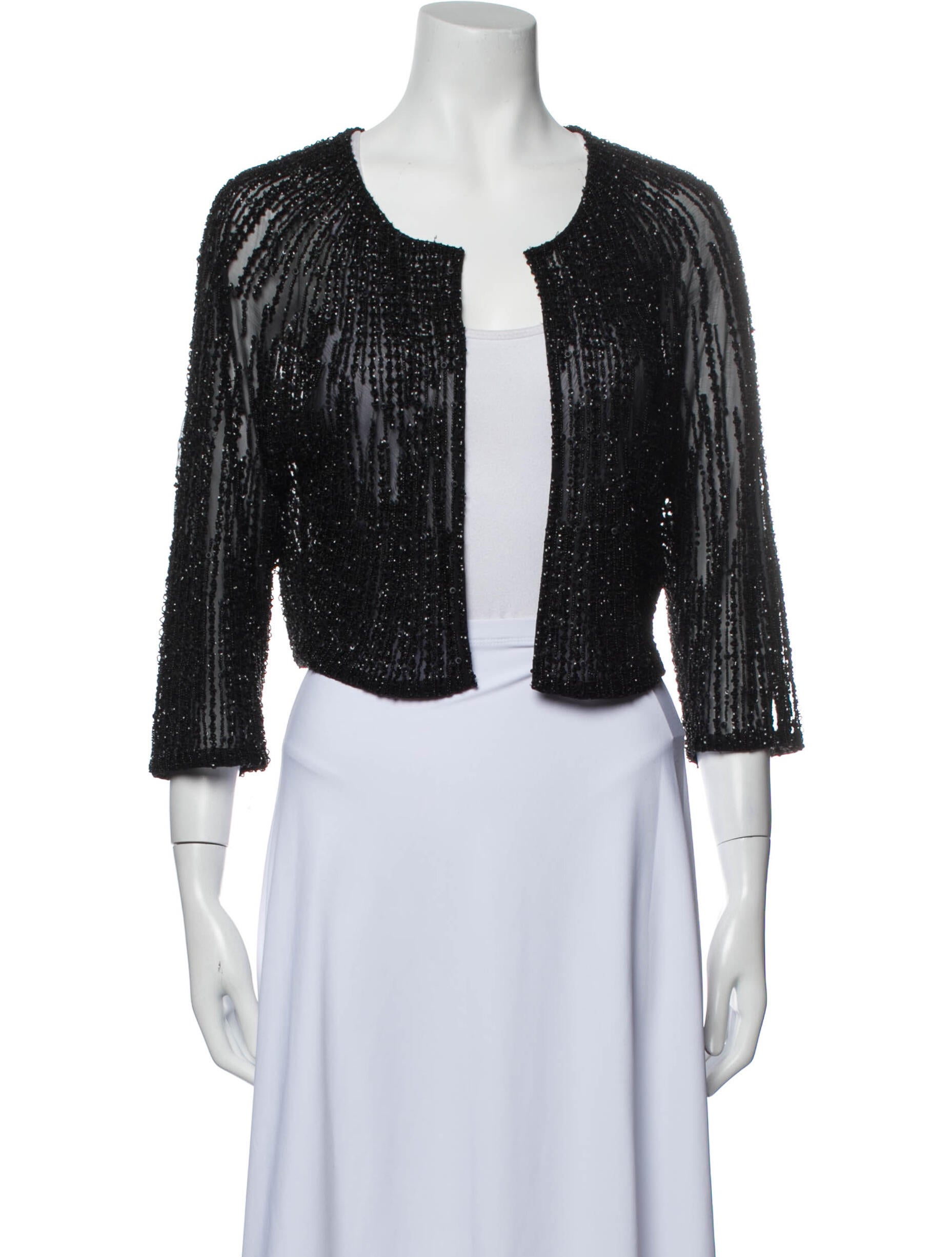 Elie Saab Silk Printed Evening Jacket Black Jackets, Clothing