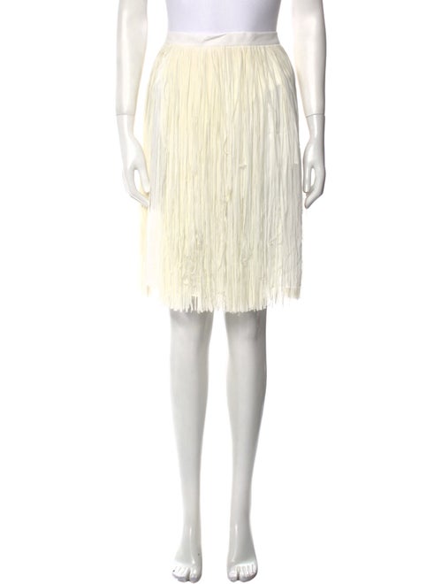 Elie Saab Fringe Trim Accent Knee-Length Skirt