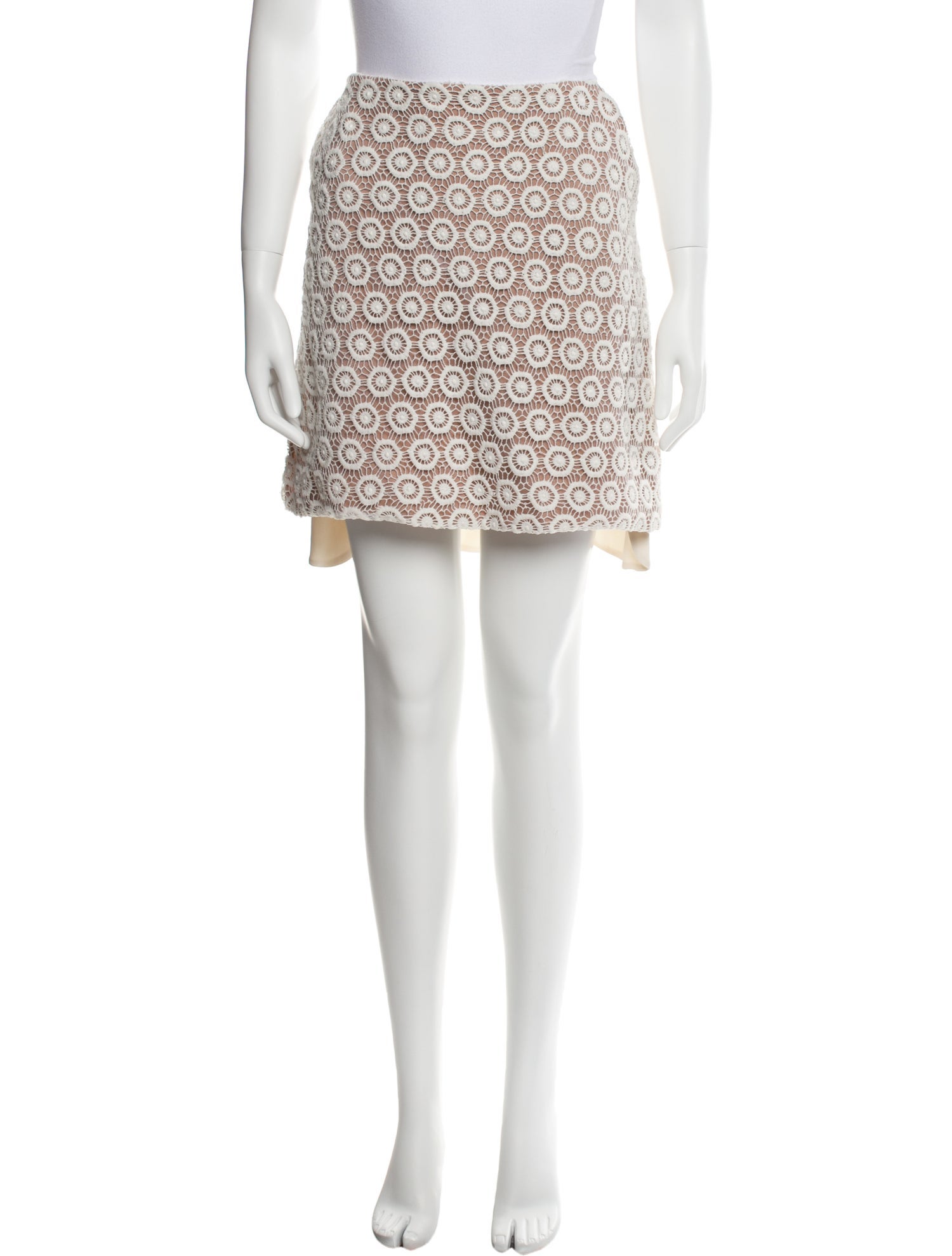 Elie Saab Lace Pattern Knee-Length Skirt