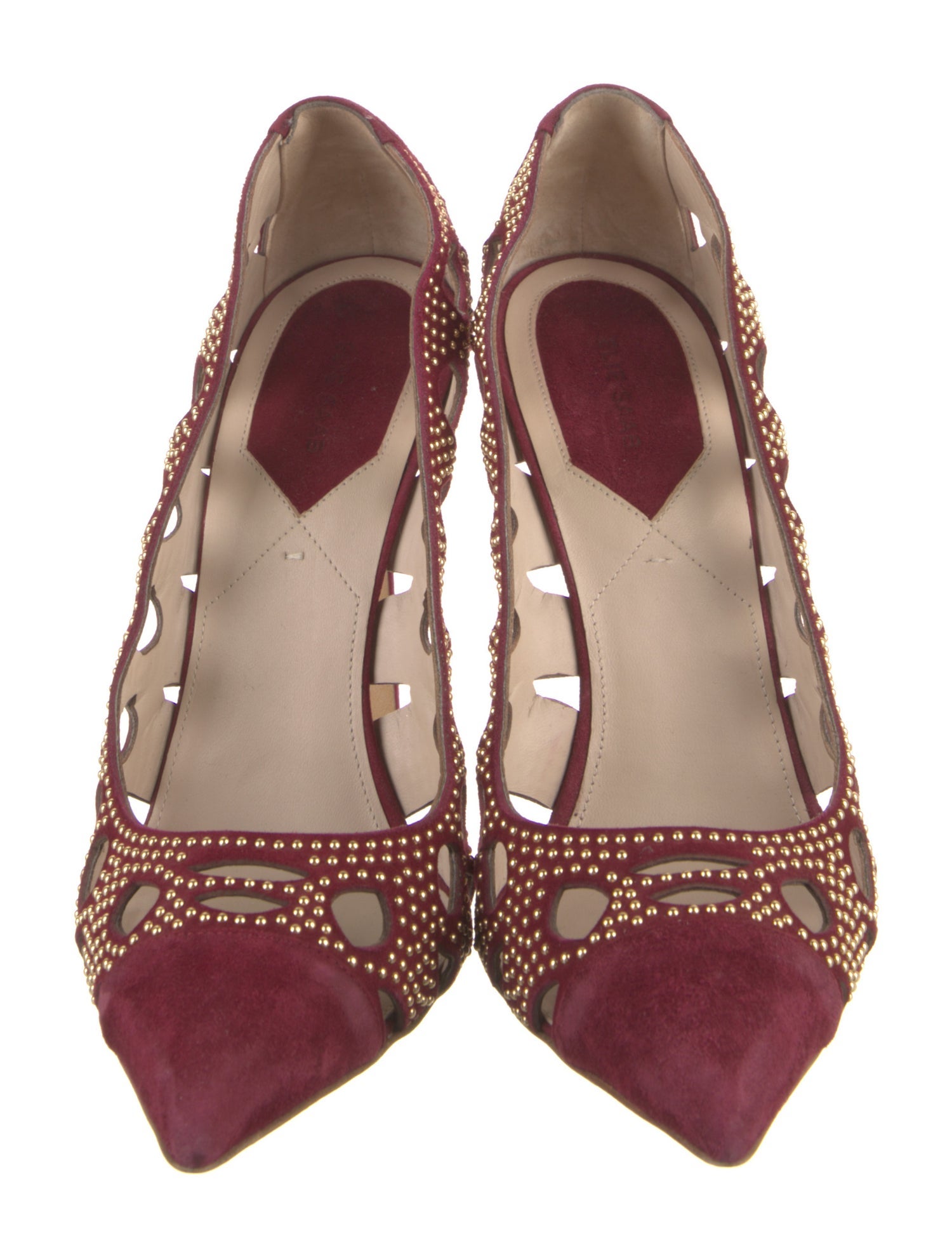 Elie Saab Suede Cutout Accent Pumps