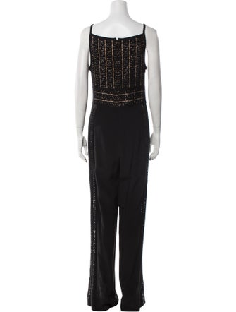 Elie Saab Patterned Square Neckline Jumpsuit