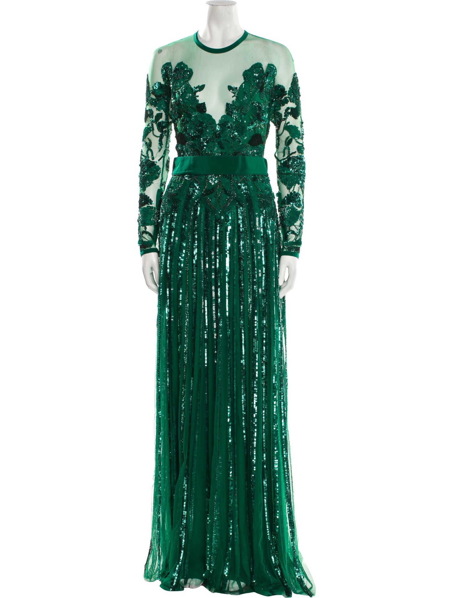 Elie Saab Crew Neck Long Dress