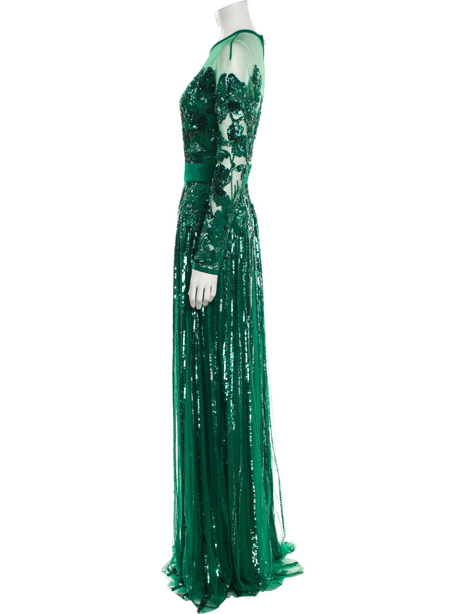 Elie Saab Crew Neck Long Dress