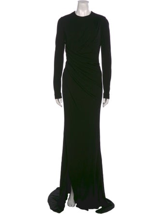 Elie Saab Crew Neck Long Dress