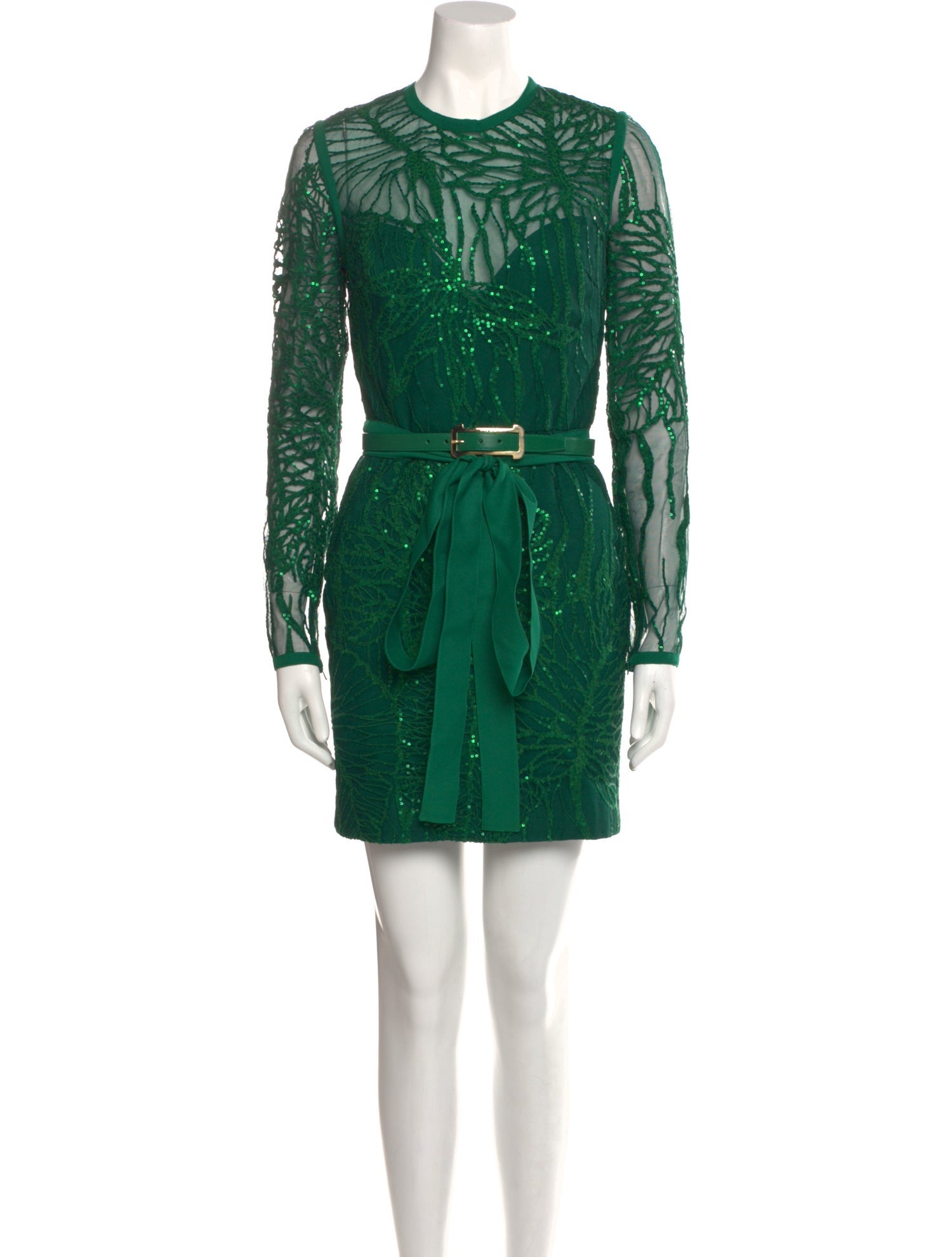 Elie Saab Crew Neck Mini Dress