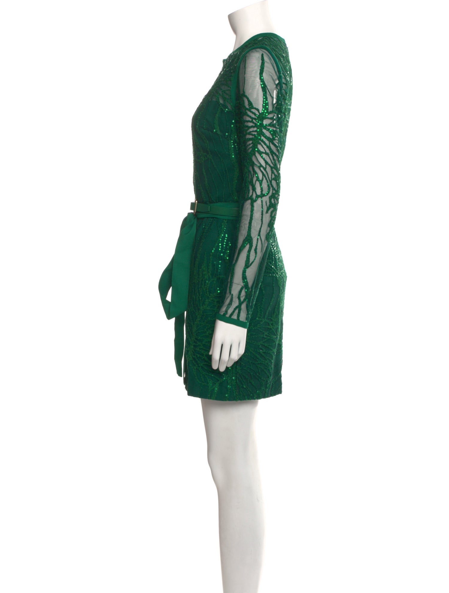Elie Saab Crew Neck Mini Dress