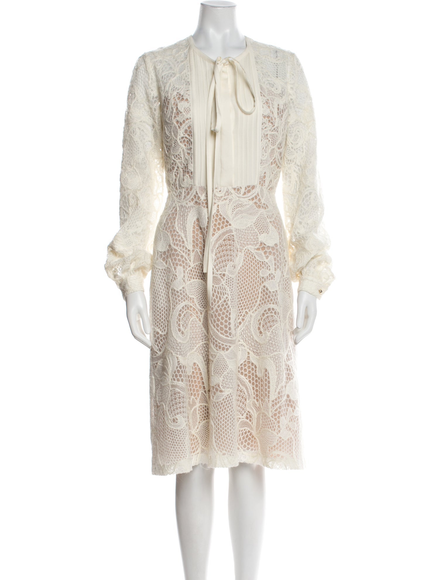 Elie Saab Lace Pattern Knee-Length Dress