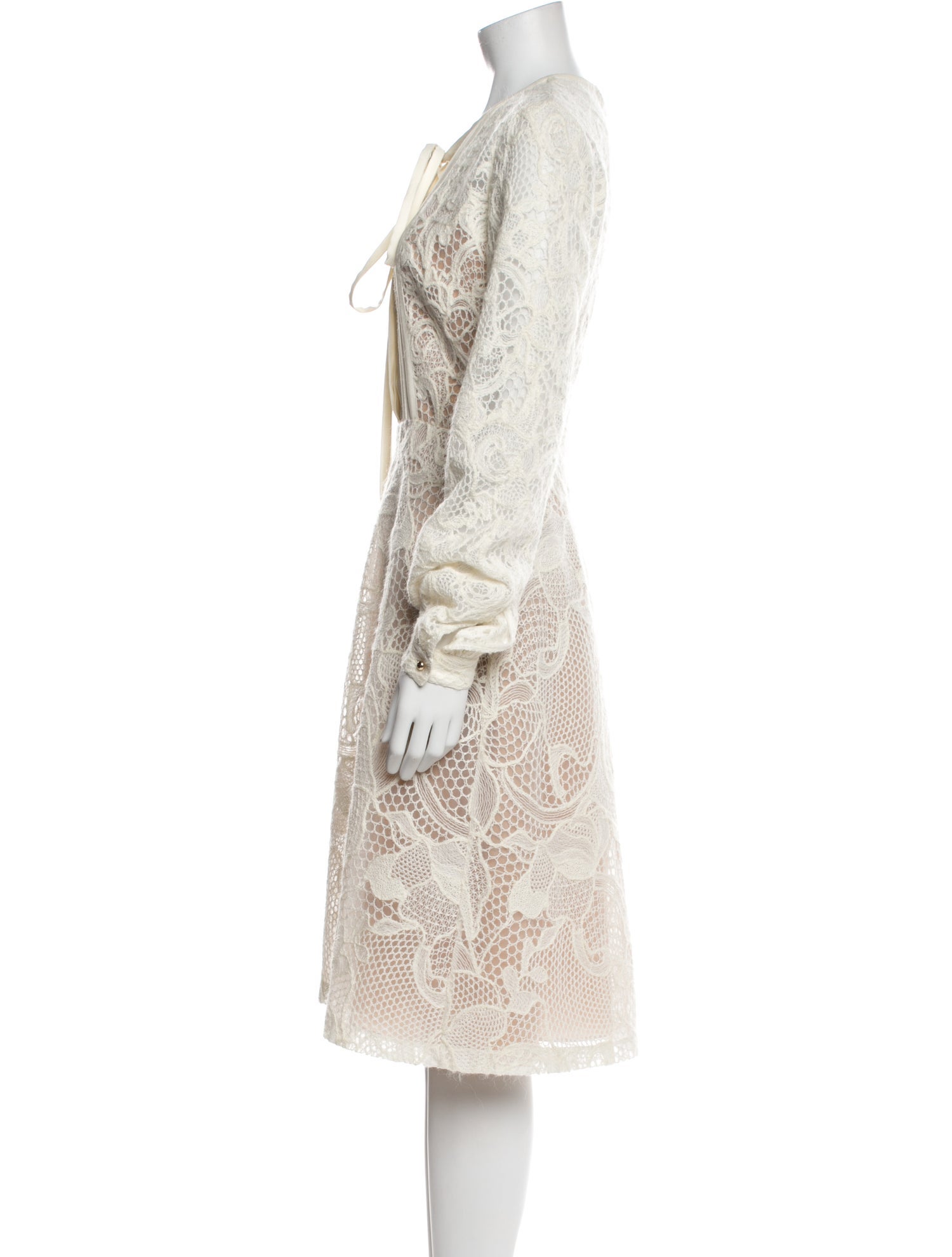 Elie Saab Lace Pattern Knee-Length Dress