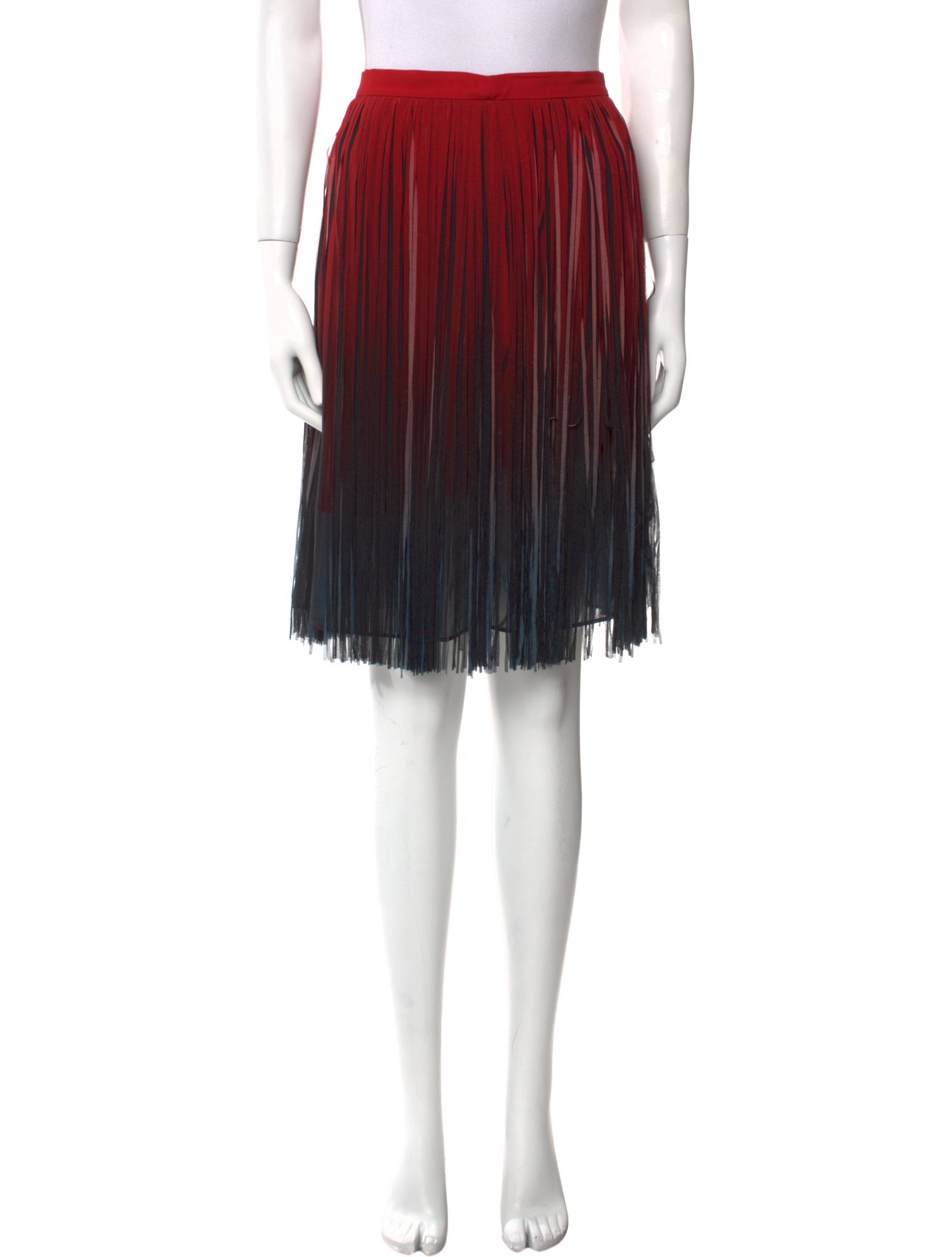 Elie Saab Fringe Trim Accent Knee-Length Skirt