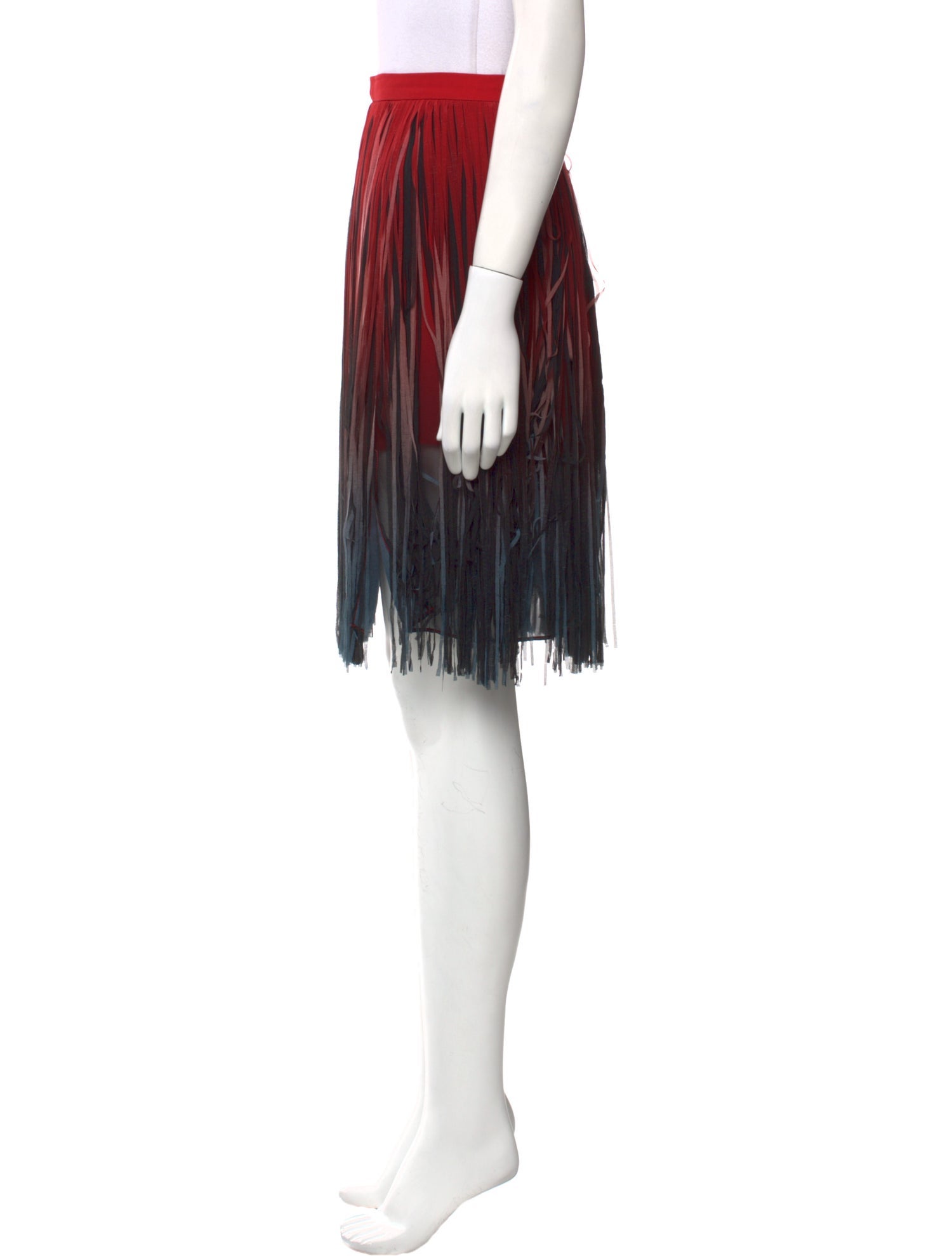 Elie Saab Fringe Trim Accent Knee-Length Skirt