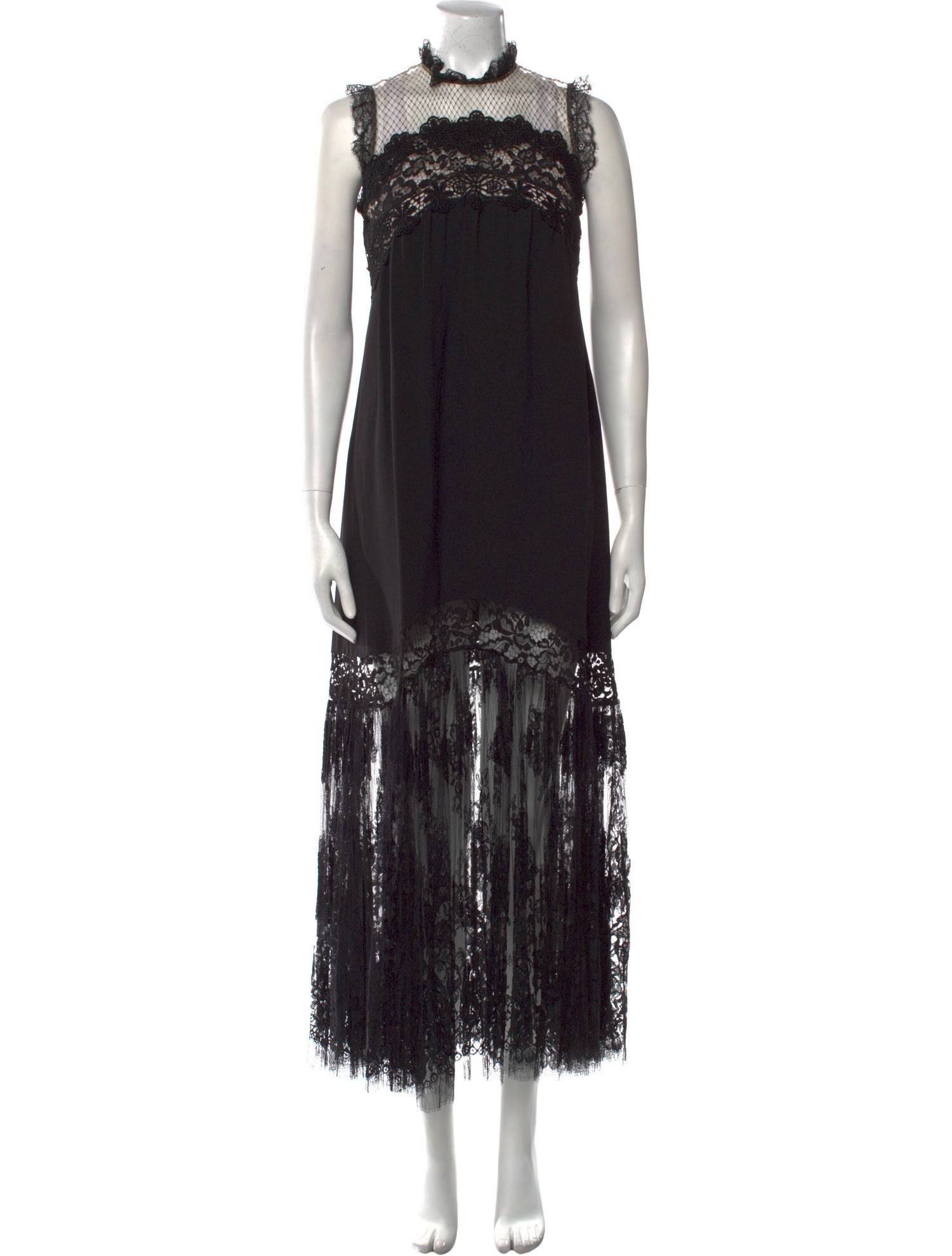 Elie Saab Mock Neck Long Dress