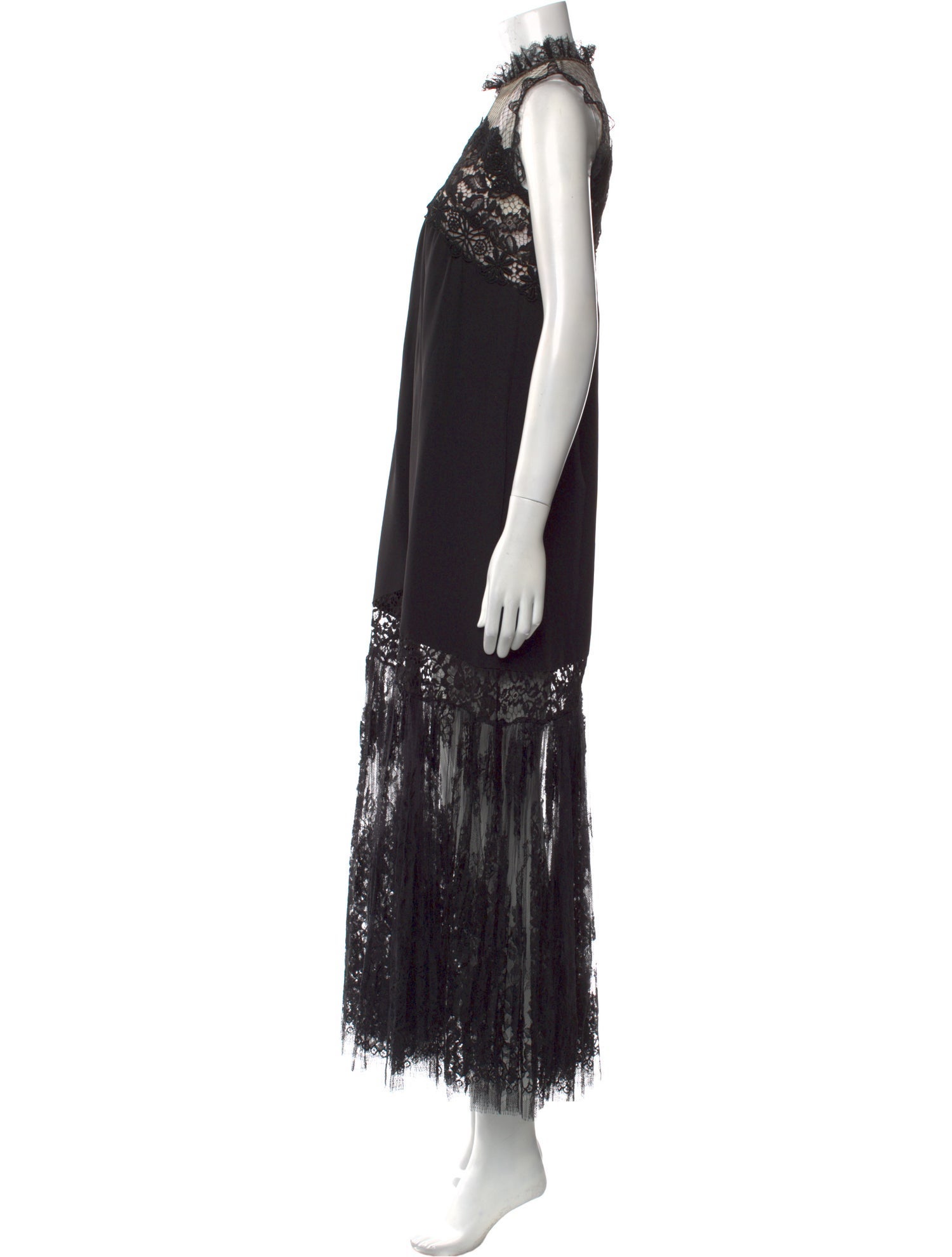 Elie Saab Mock Neck Long Dress